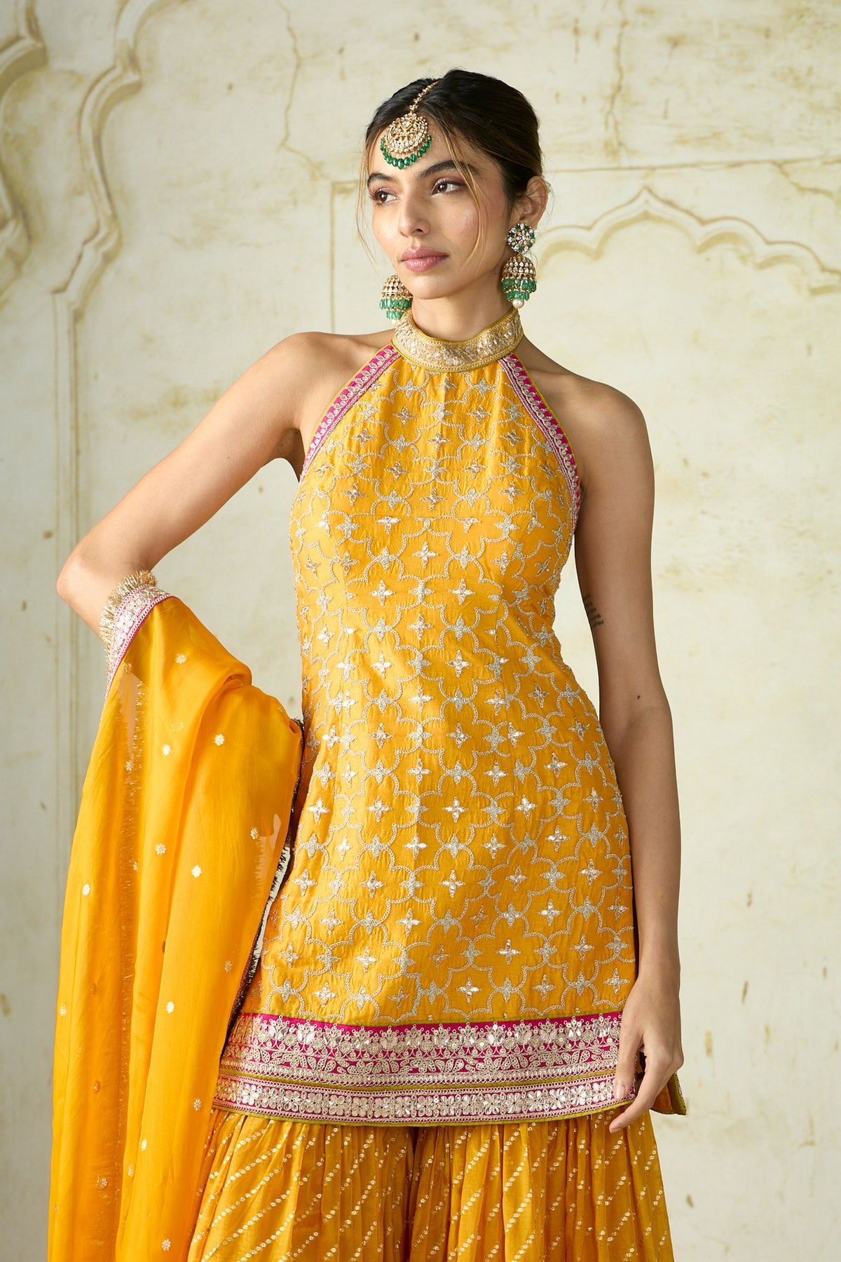 Yellow Kainaat Sharara Set