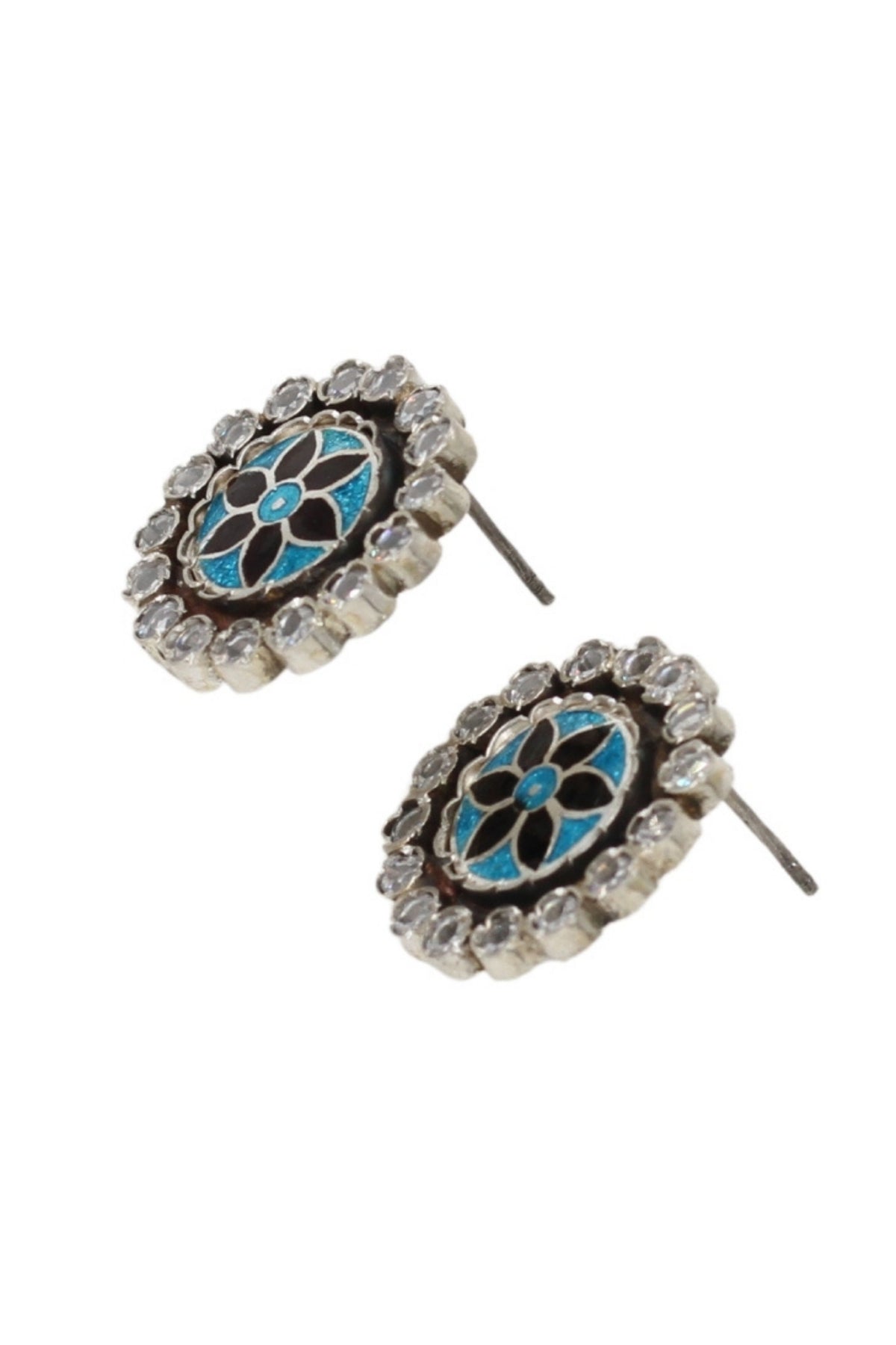 Elegant Multicolour Silver Earrings