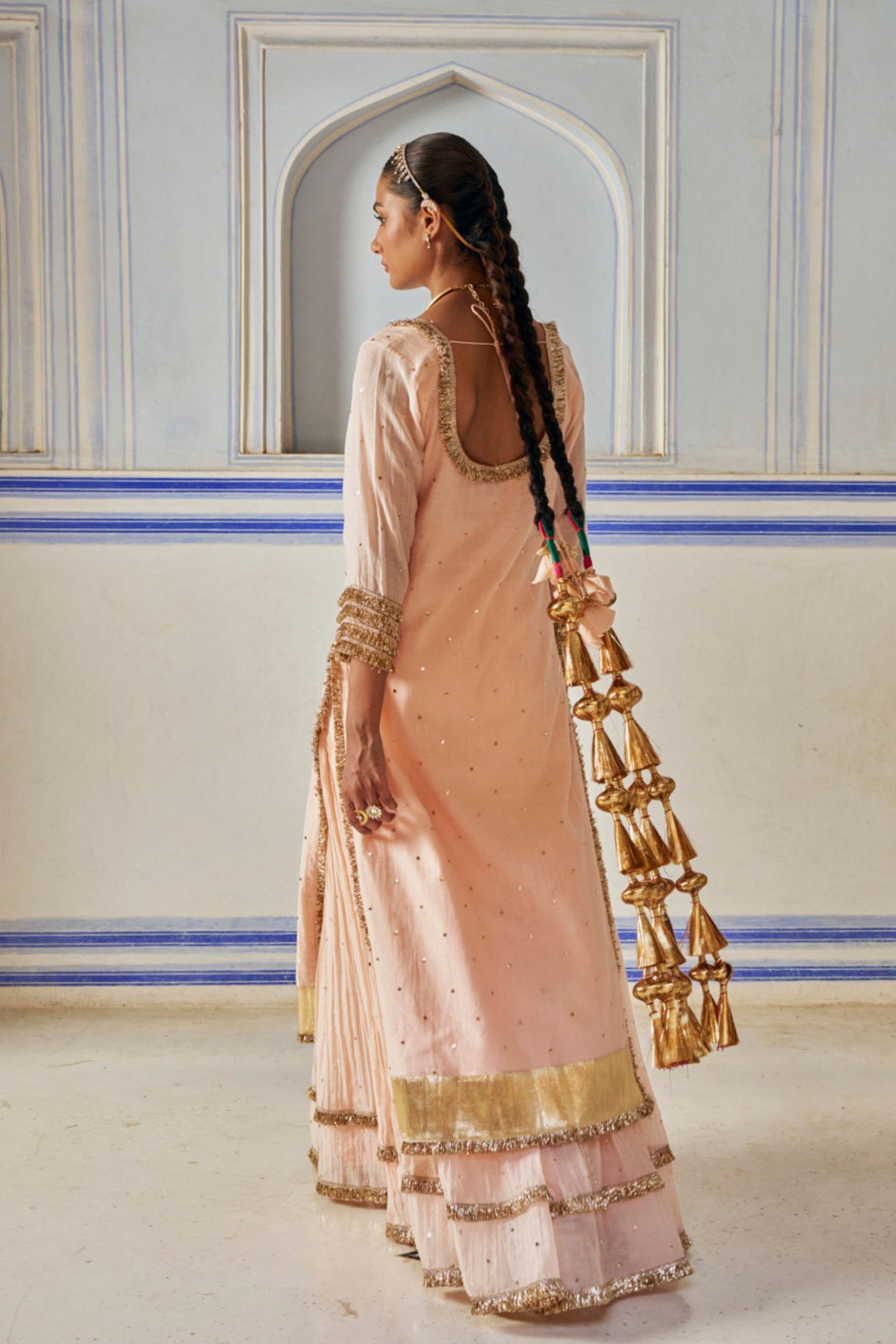 Vintage Blush Kurta Sharara Set