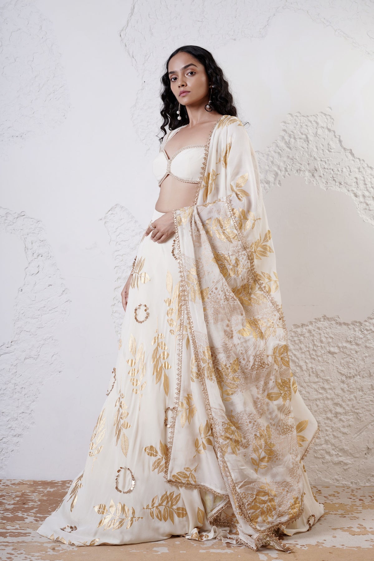 Ivory Embroidered Lehenga Set