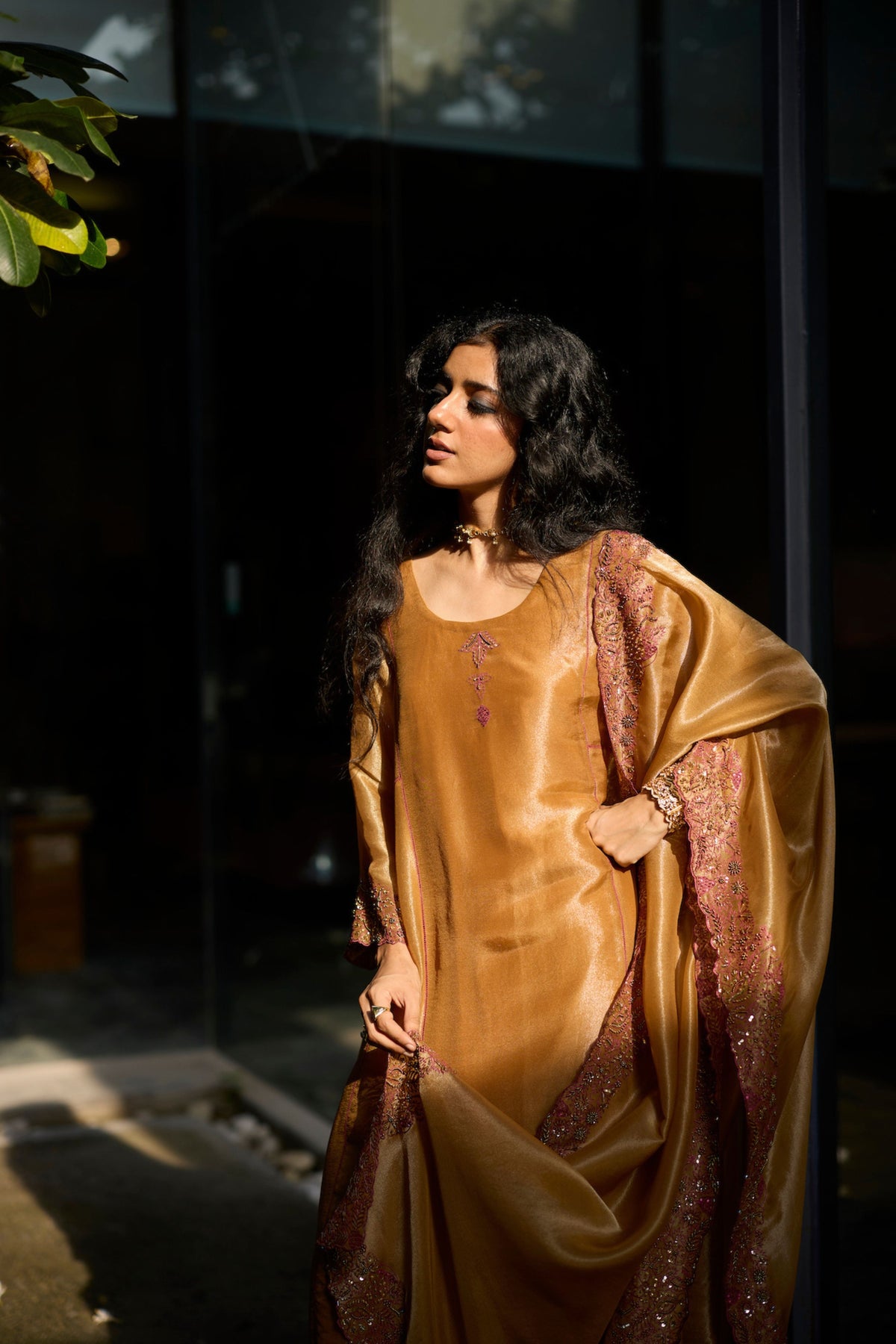 Mustard Dhara Kurta Set