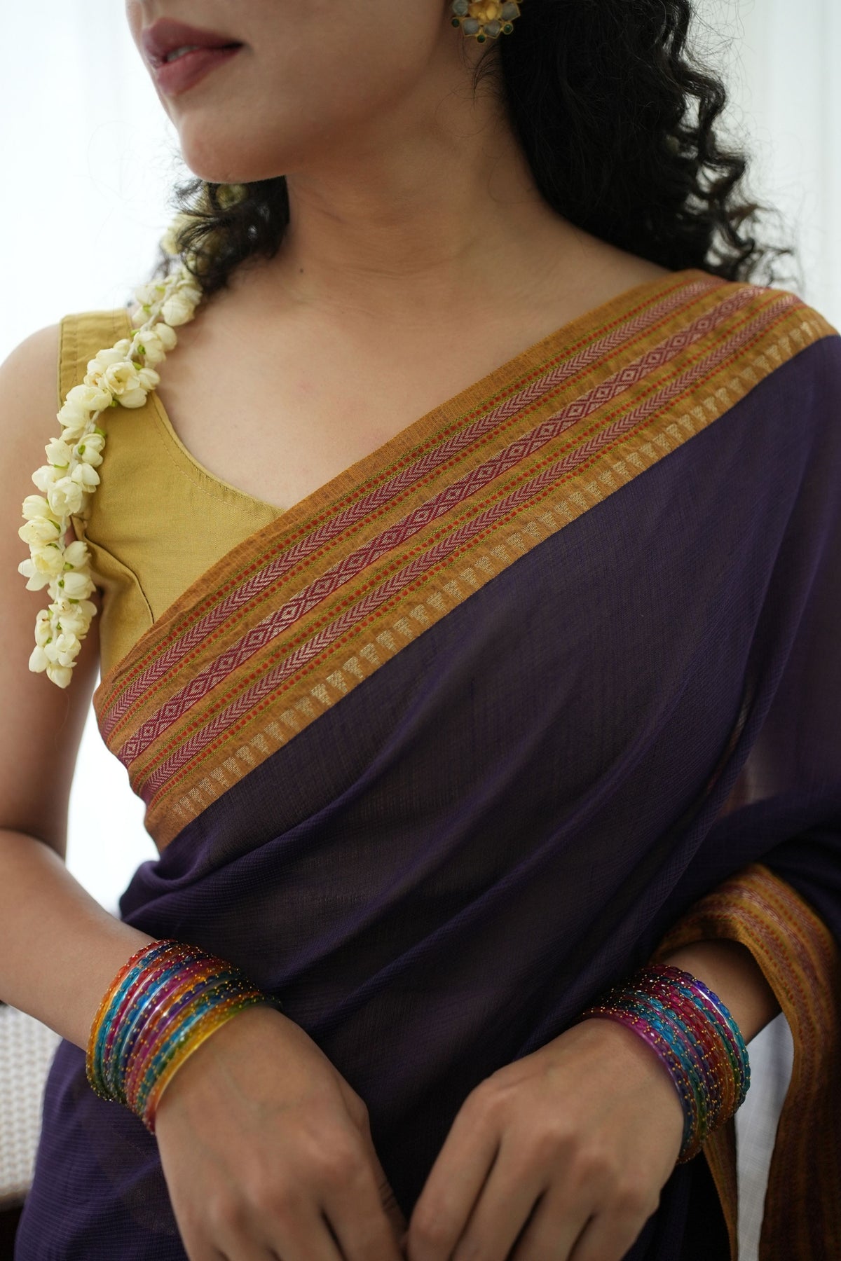 Pratima Heritage Tassel Purple Saree