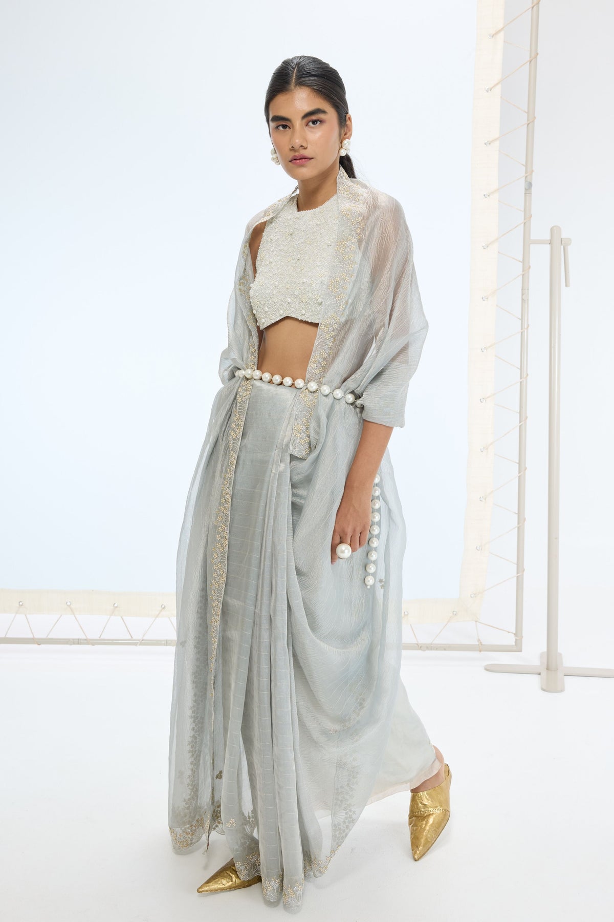 The Eva Saree in Grey