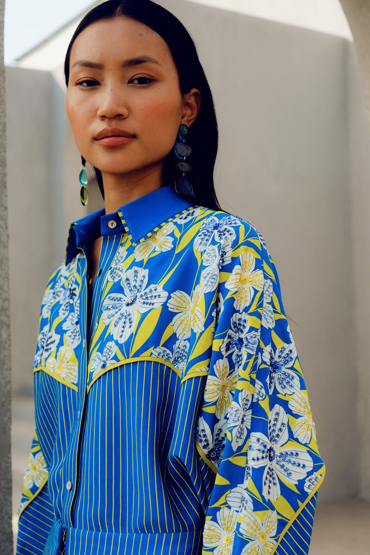 Blue Print Play Kimono Shirt
