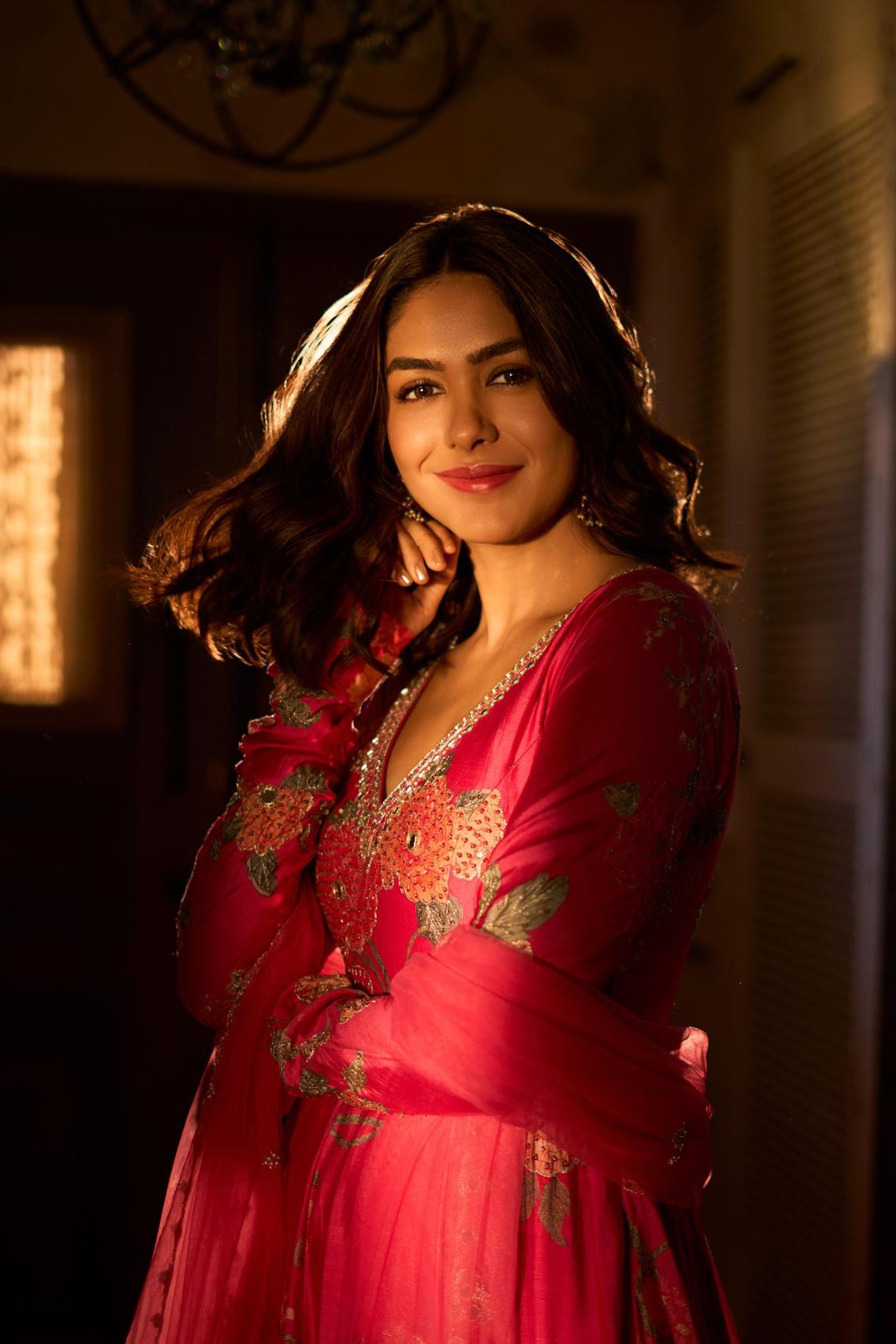 mrunal thakur red dress Mrunal Thakur Looking Absolutely Stunning in Red Attire as she Spotted in town for Son Of Sardaar 2 promotion, Follow @tellyreporter , #MrunalThakur #mrunalthakurfans #AjayDevgan #sonofsardaar2