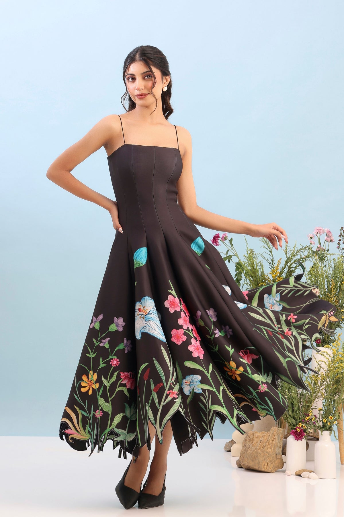 Printed Panel Dress