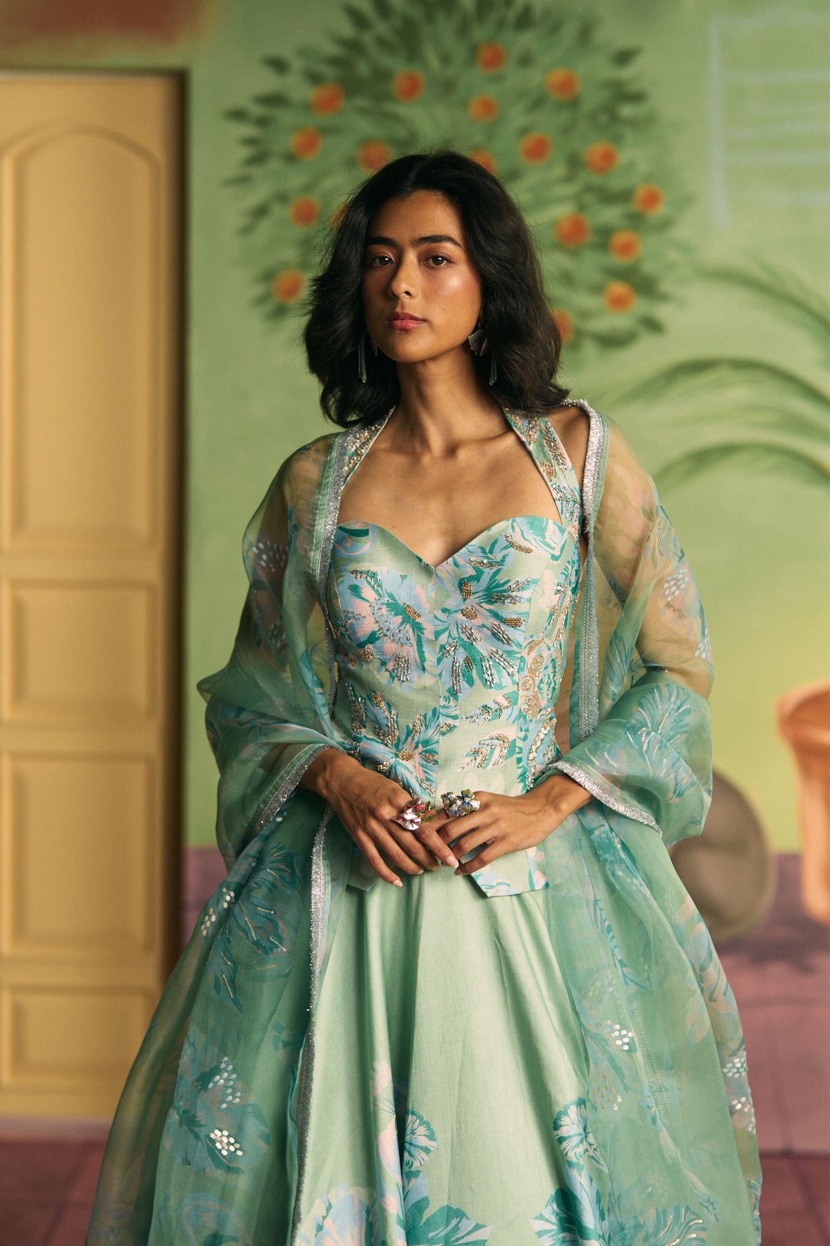 Celadon Bloom Lehenga Set