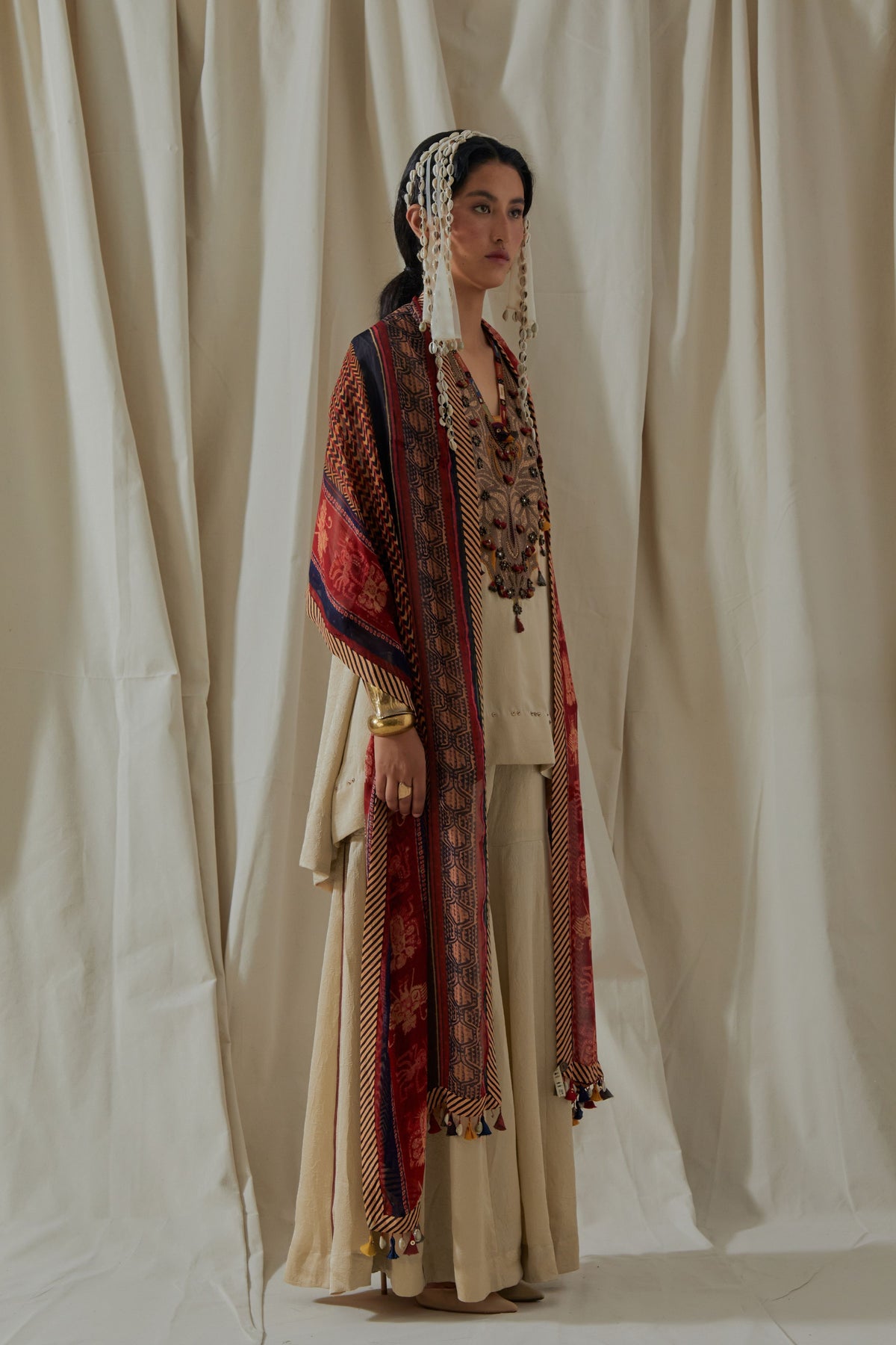 Mitra Ecru Kurta Set
