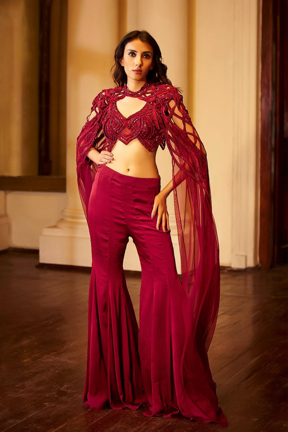 Bia Ruby Red Sharara Set
