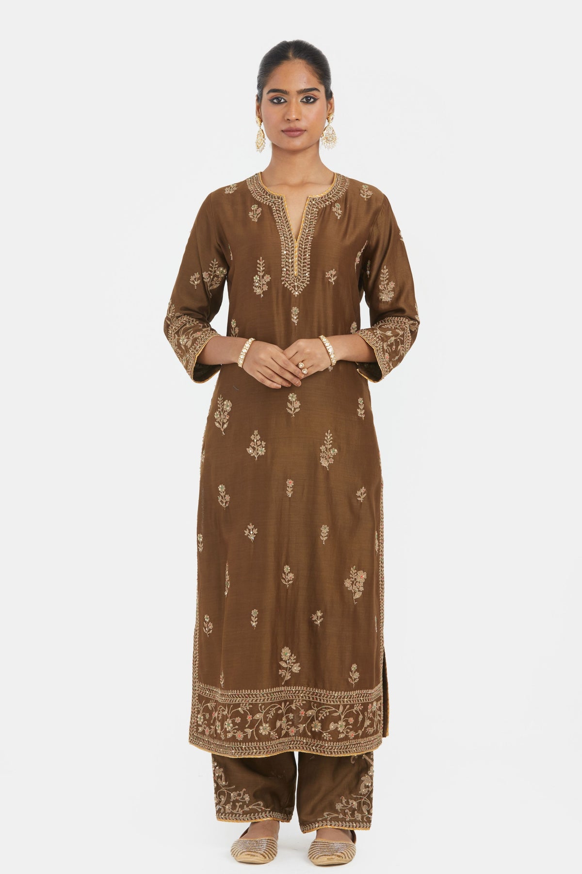 Olive Straight Kurta Set
