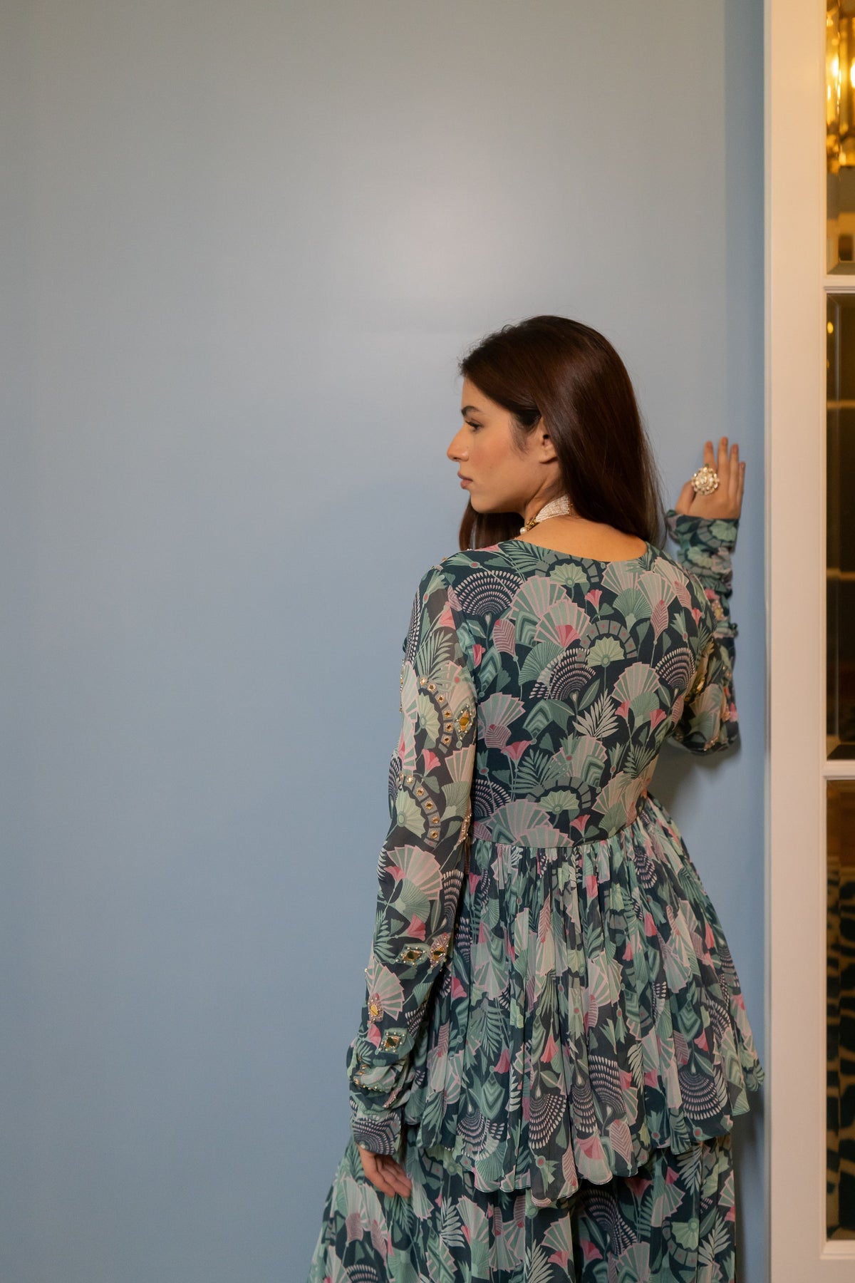 Antique Embroidered Peplum Set