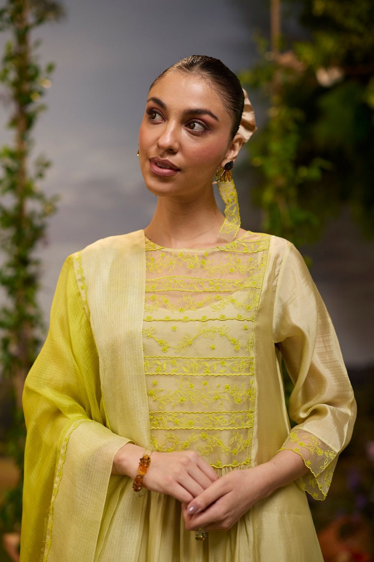 Woodland Stories Embroidered Yellow Kurta Set