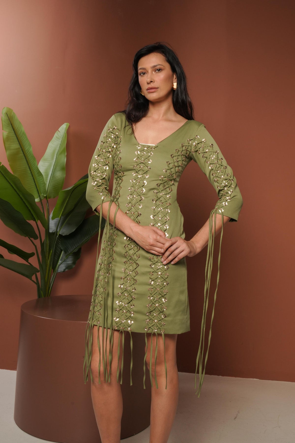Braided Detail Shift Dress