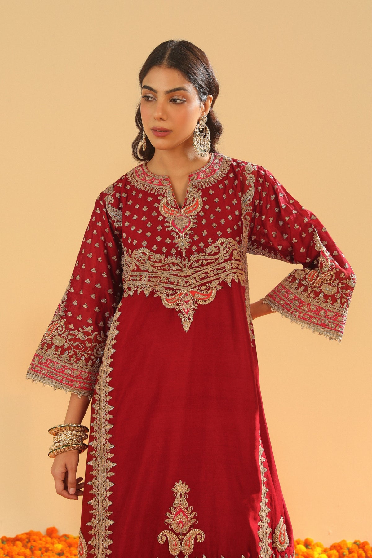 Deep Red Kurta Set