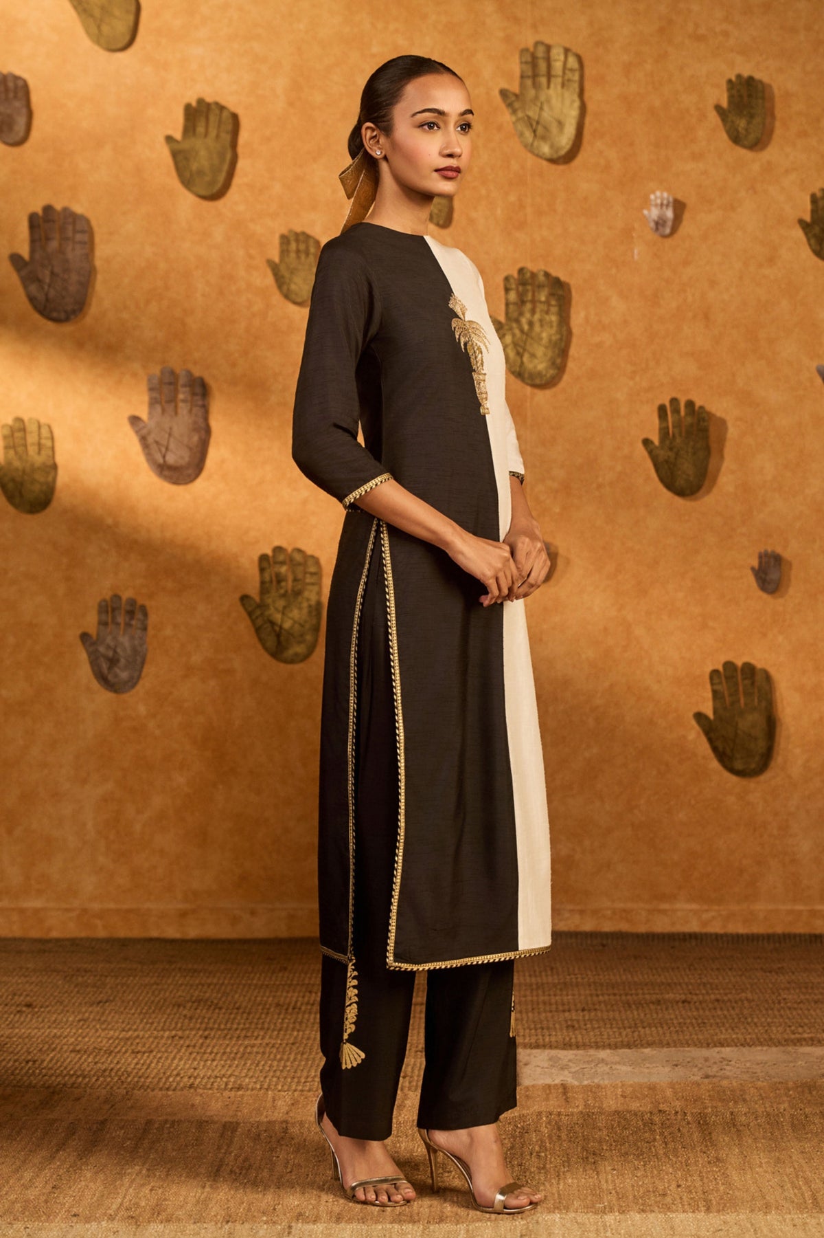 Black Ying Yang Kurta Set