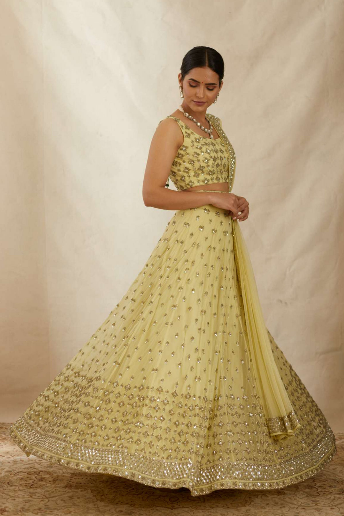 Yellow Shimmer Lehenga Set