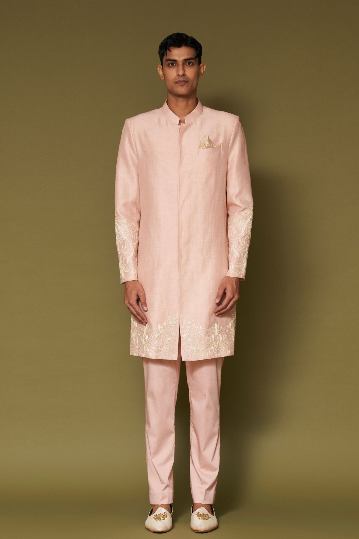 Blush Pink Dori Sherwani Set