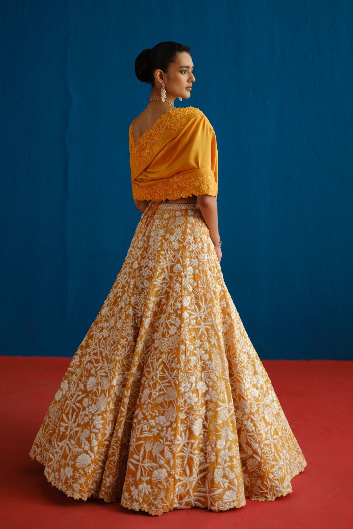 Tangerine Celia Lehenga Set