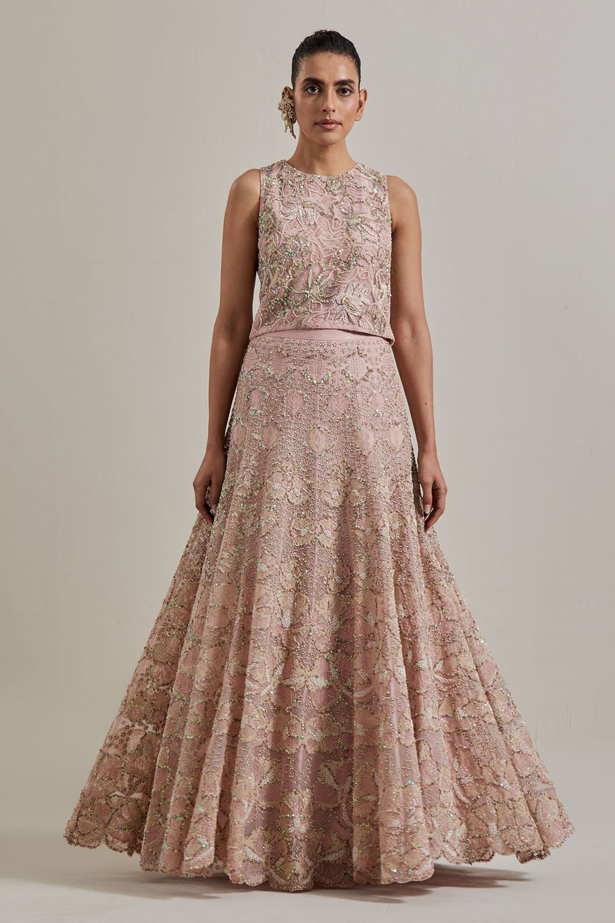 Champagne Lehenga Set