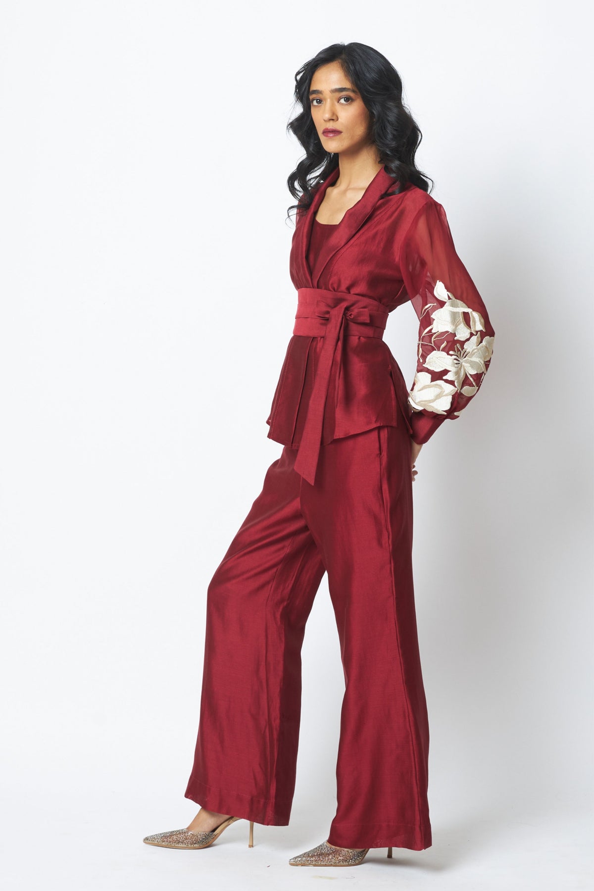 Burgundy Reva Blazer Set