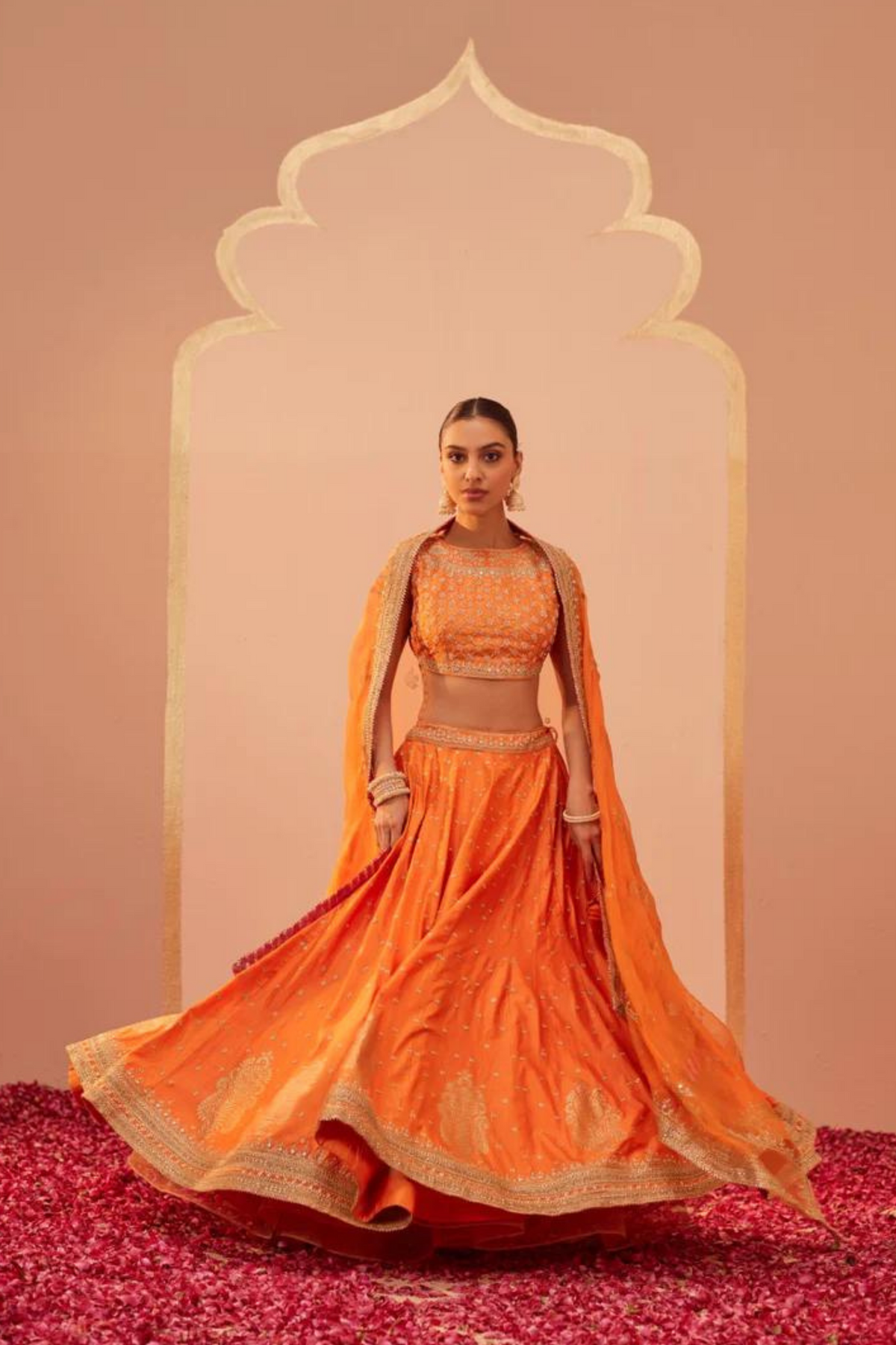 Tanisha Orange Lehenga Set