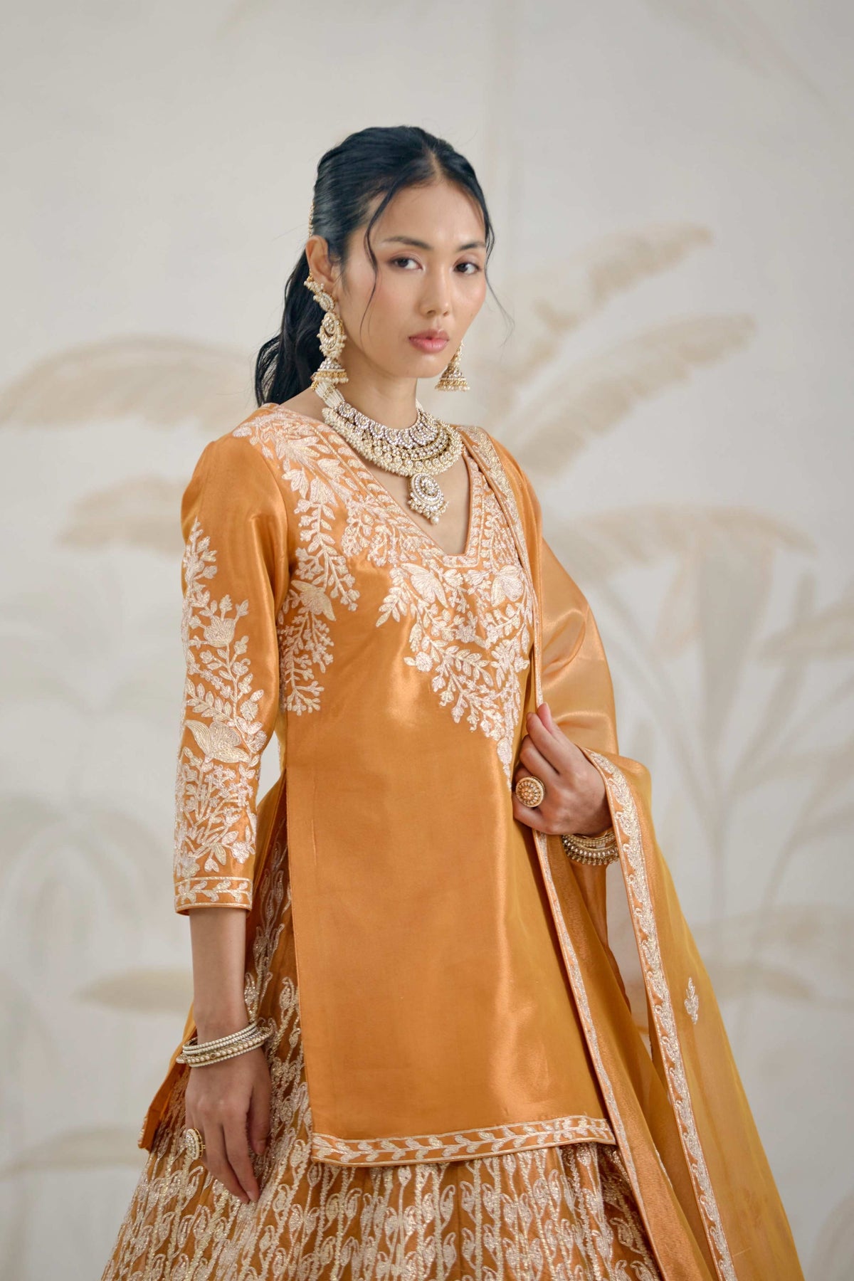 Burnt Orange Lehenga Set