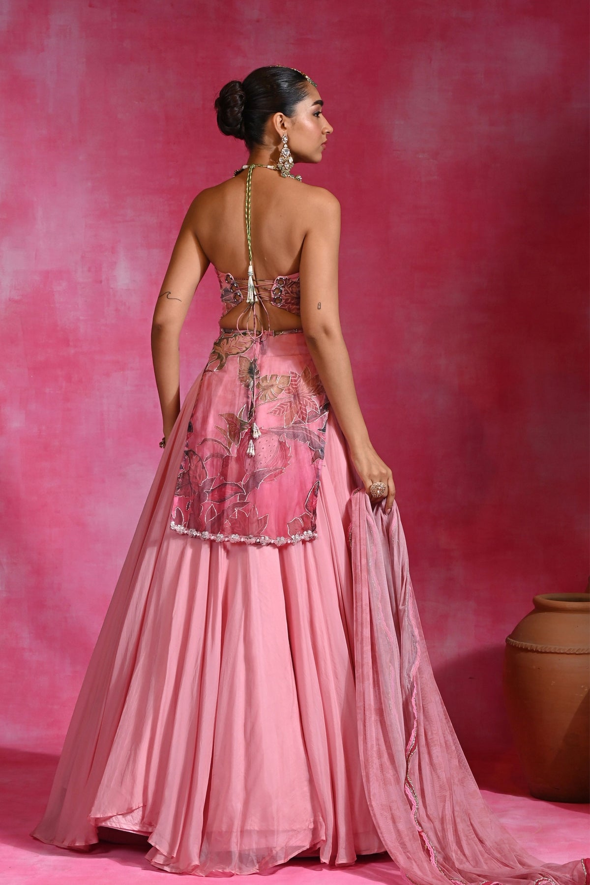 Gulabi Sitara Skirt Set