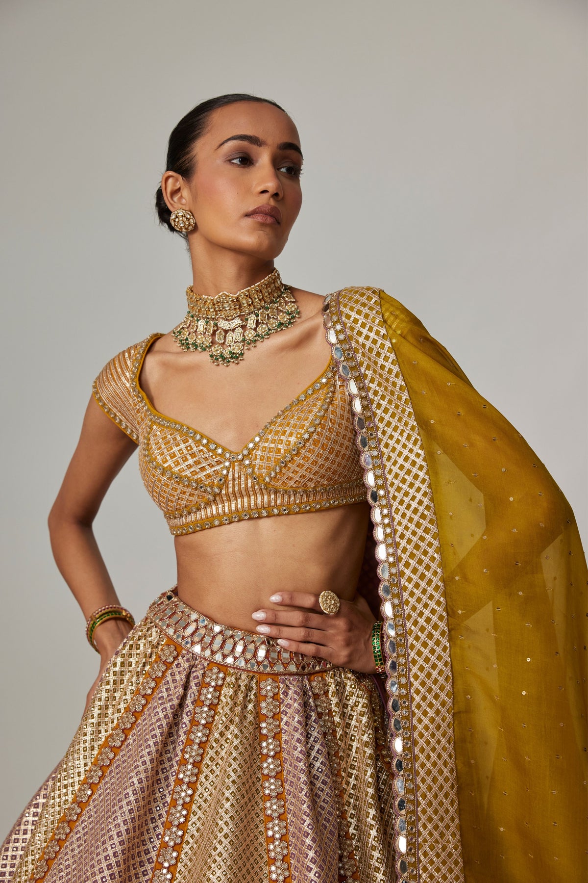 Mustard Multicolor Lehenga Set