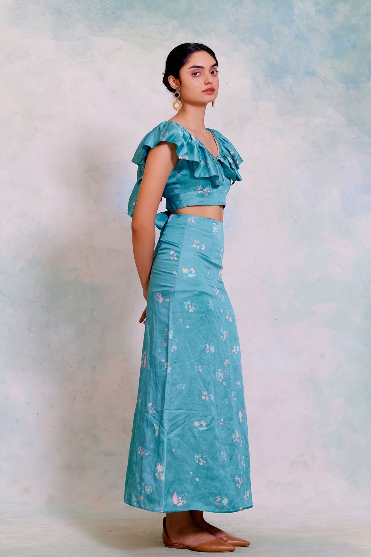 Edith Sea Blue Co-ord Set