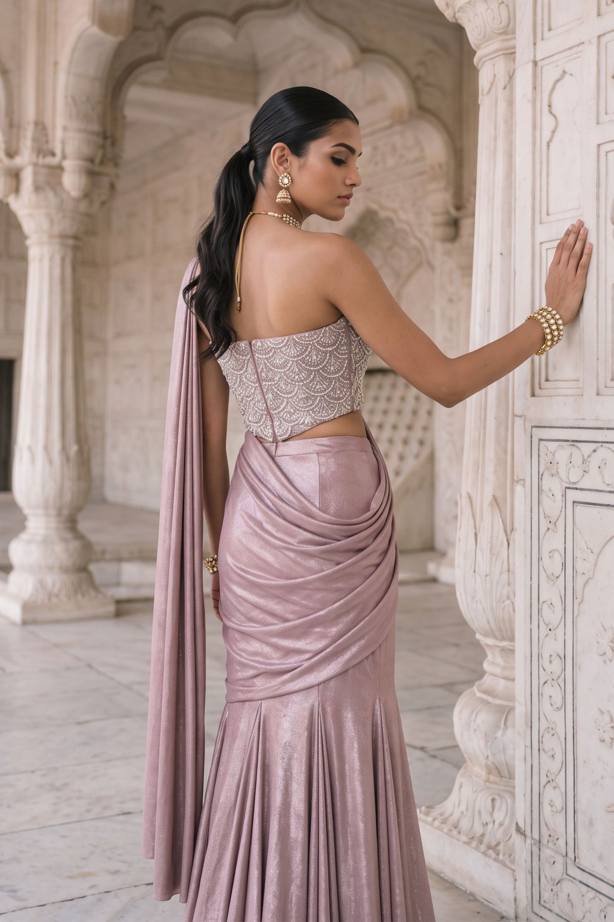 Jamuni Nisa Draped Saree Set