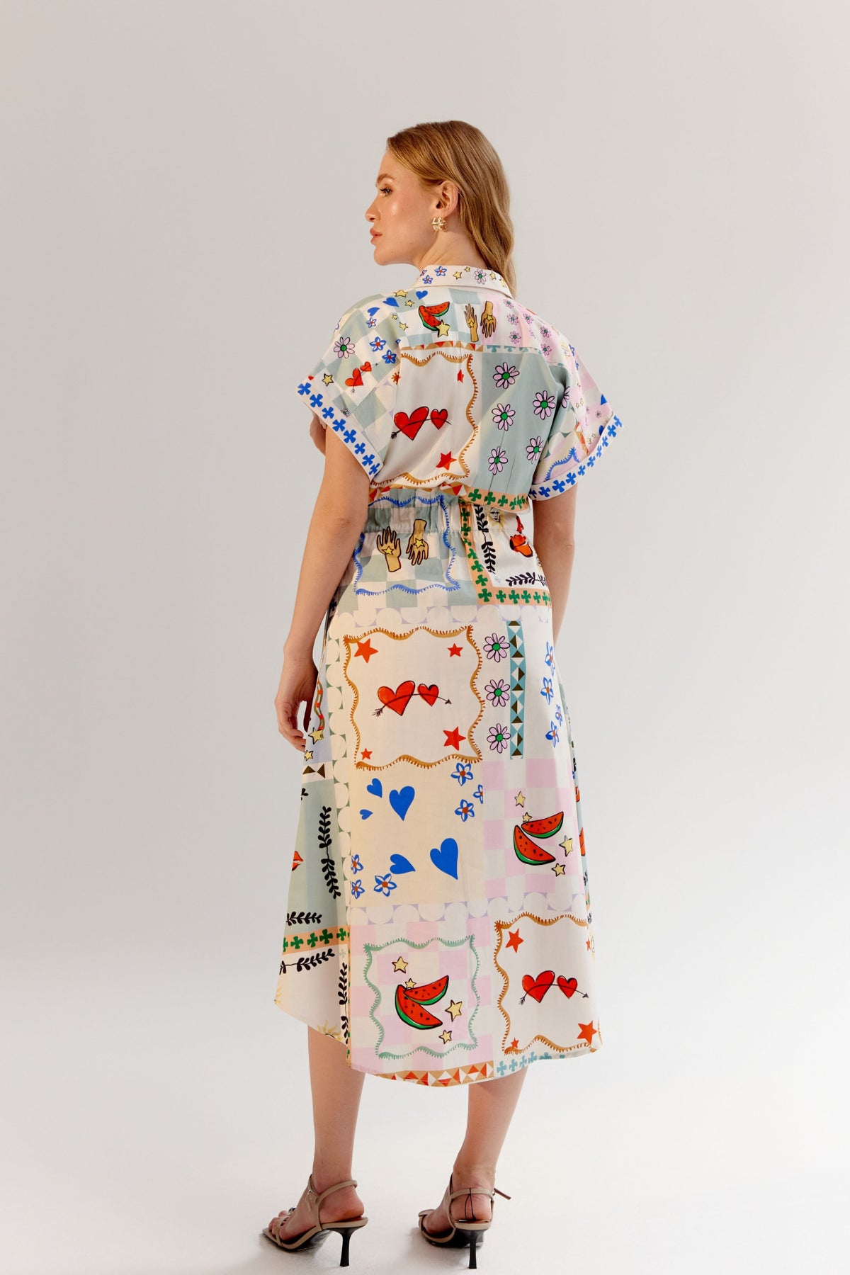 Boardgame Coral Midi Dress