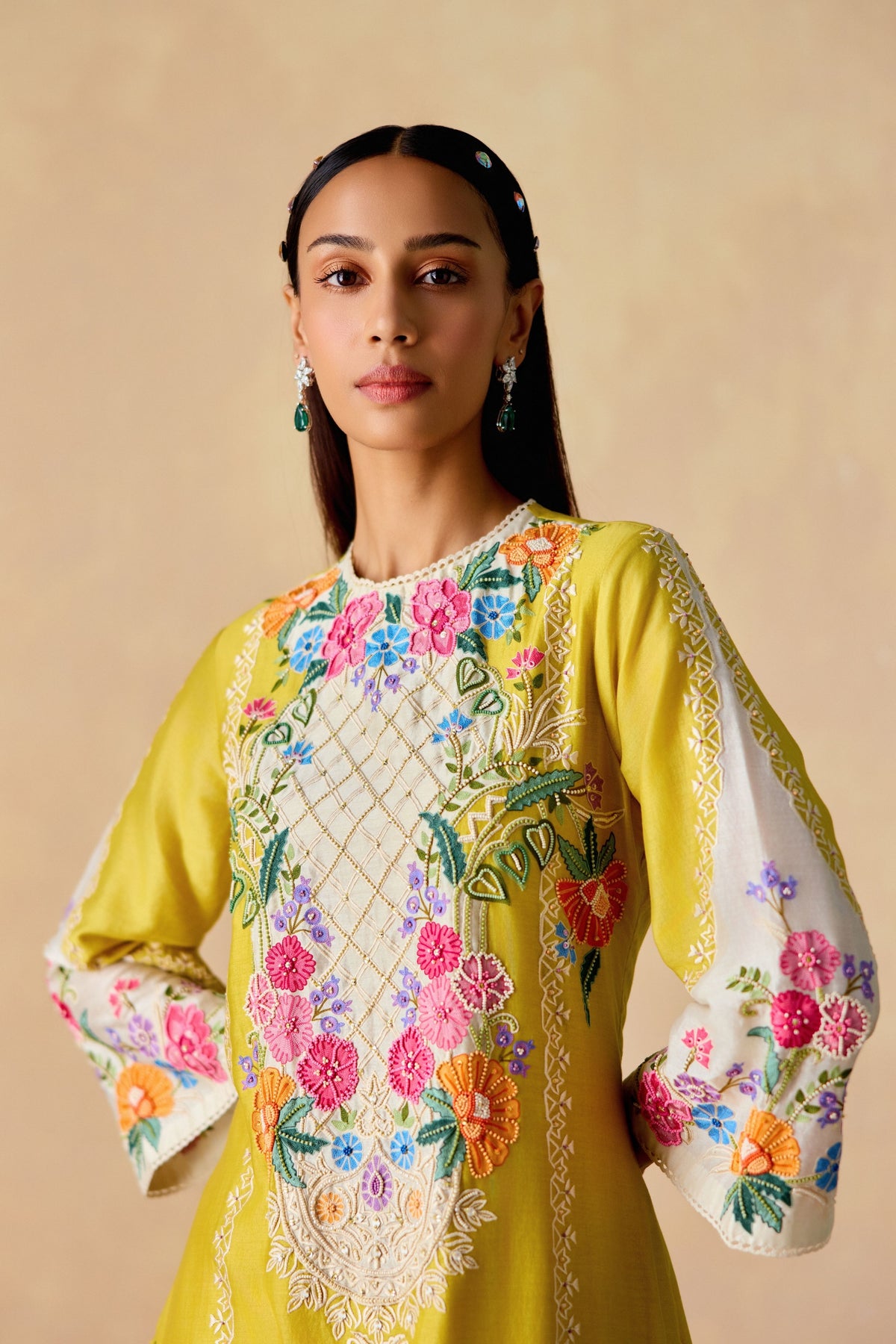 Yellow Embroidered Kurta Set