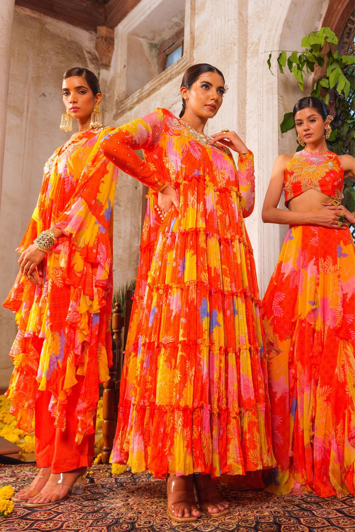 Gul Ruffled Lehenga Set