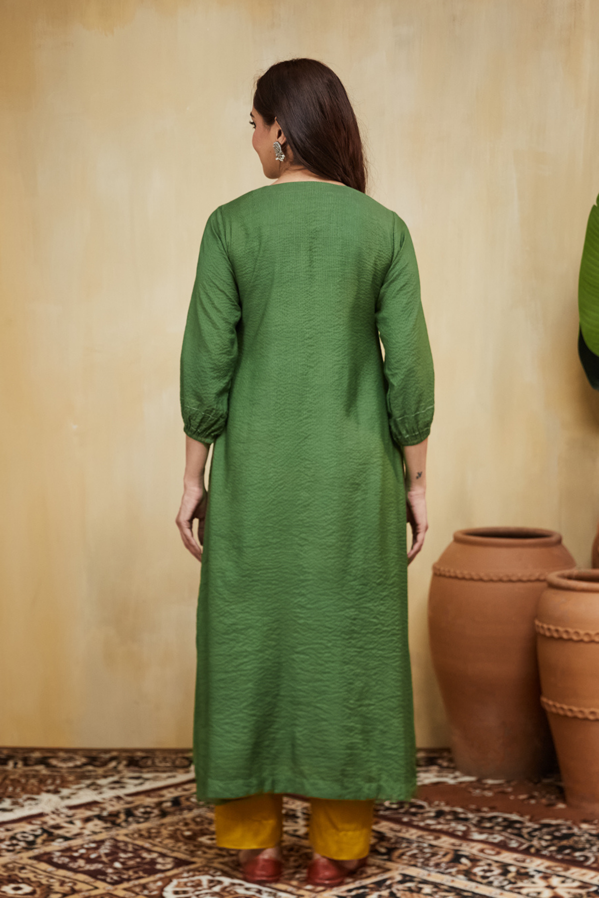 Garden Green Gardenia Cotton Kurta Set
