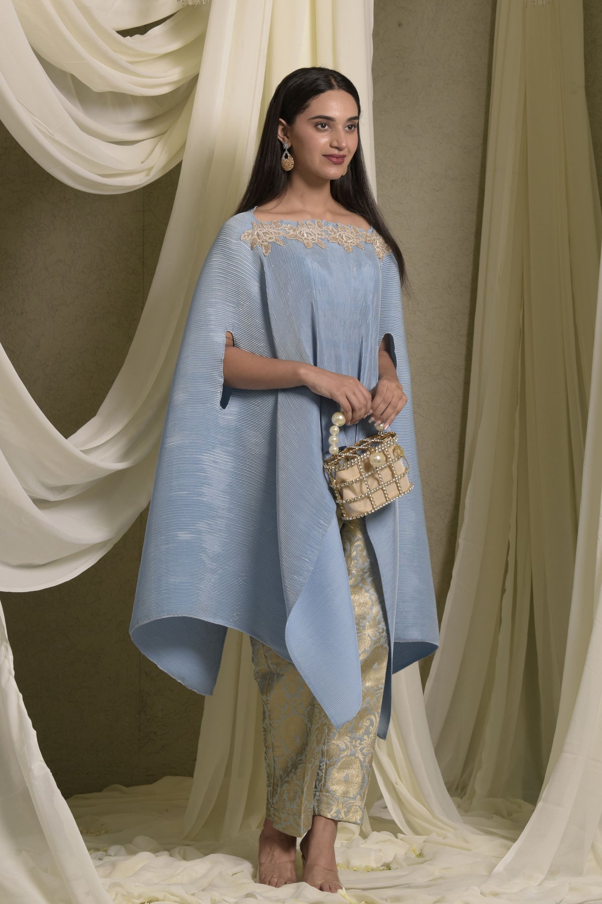 Divine Embroidered Cape Set