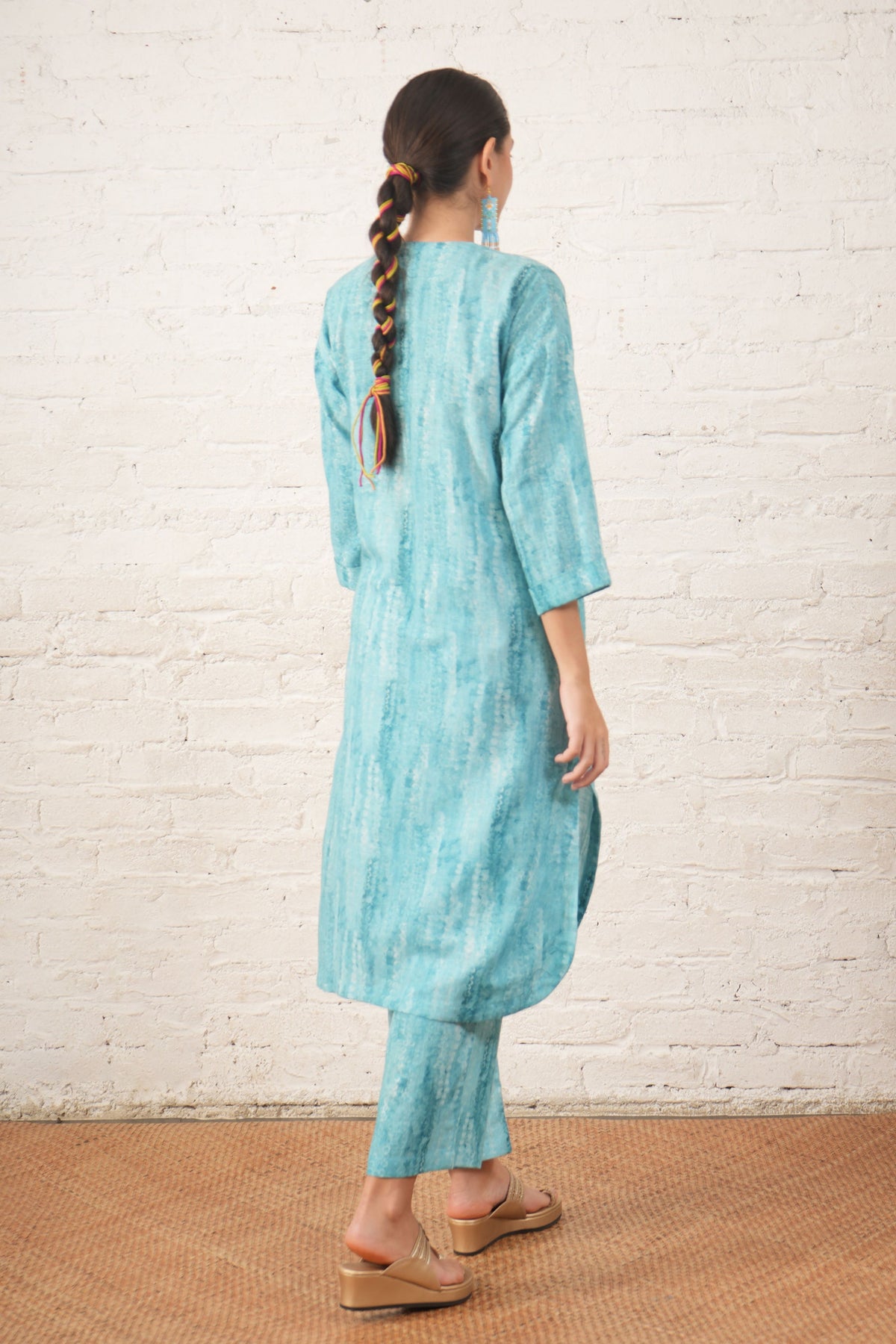 Aqua Printed Tunic Set