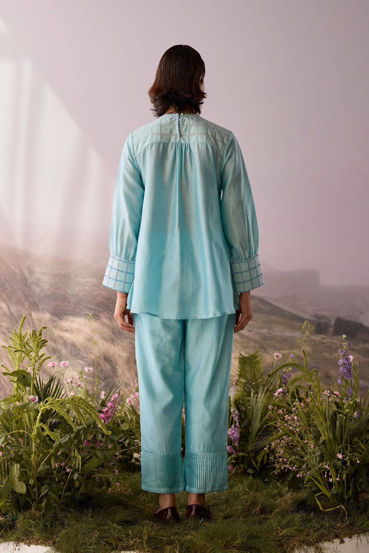 Azure Cuffed Pants