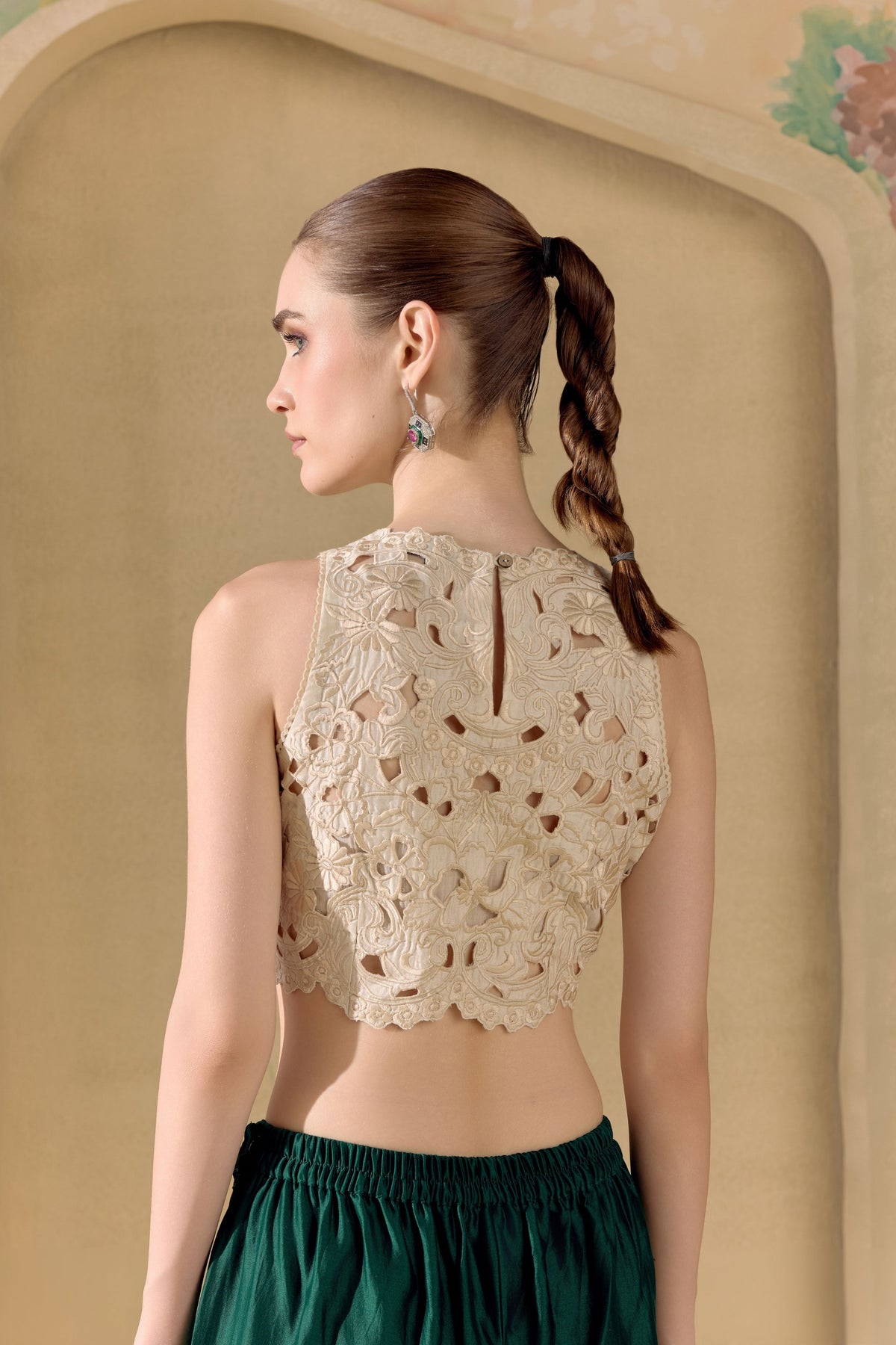 Ivory Cutwork Crop Top