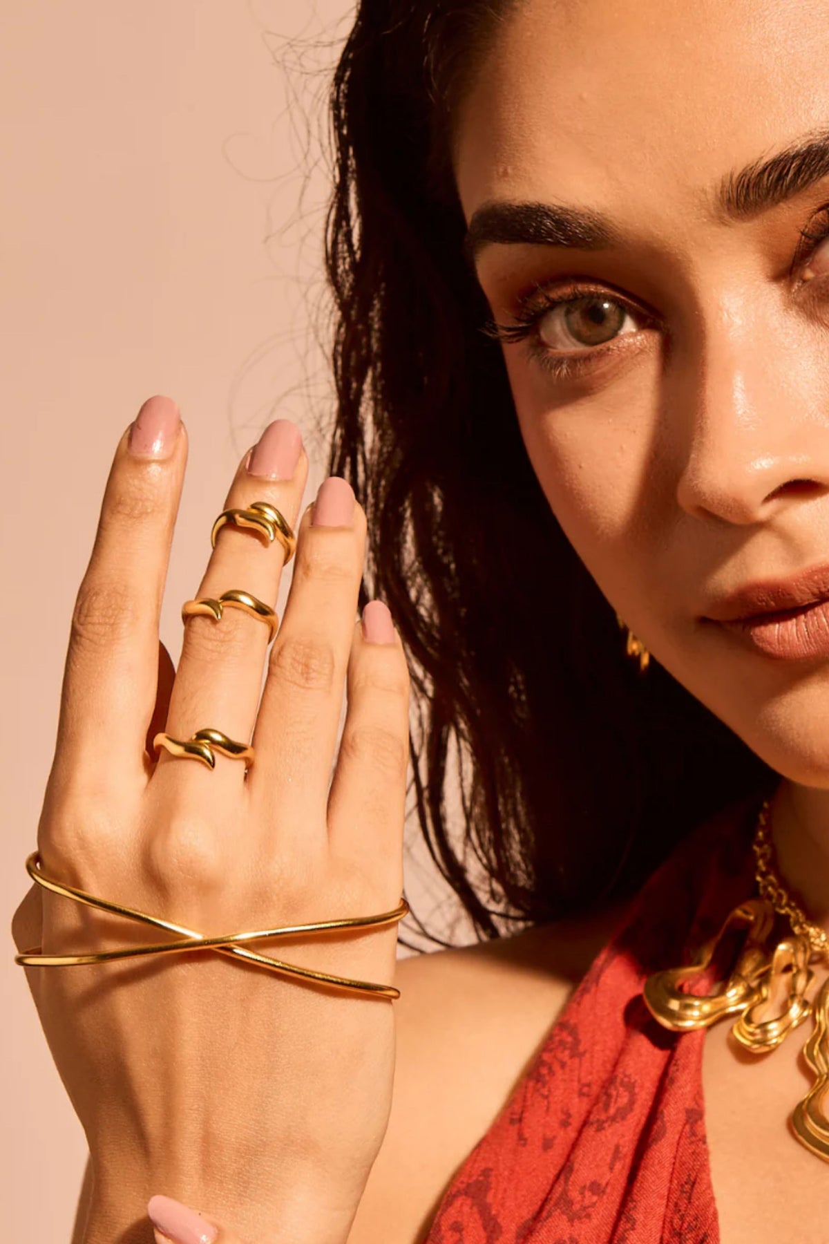 Aura Palm Cuff and Ring Set