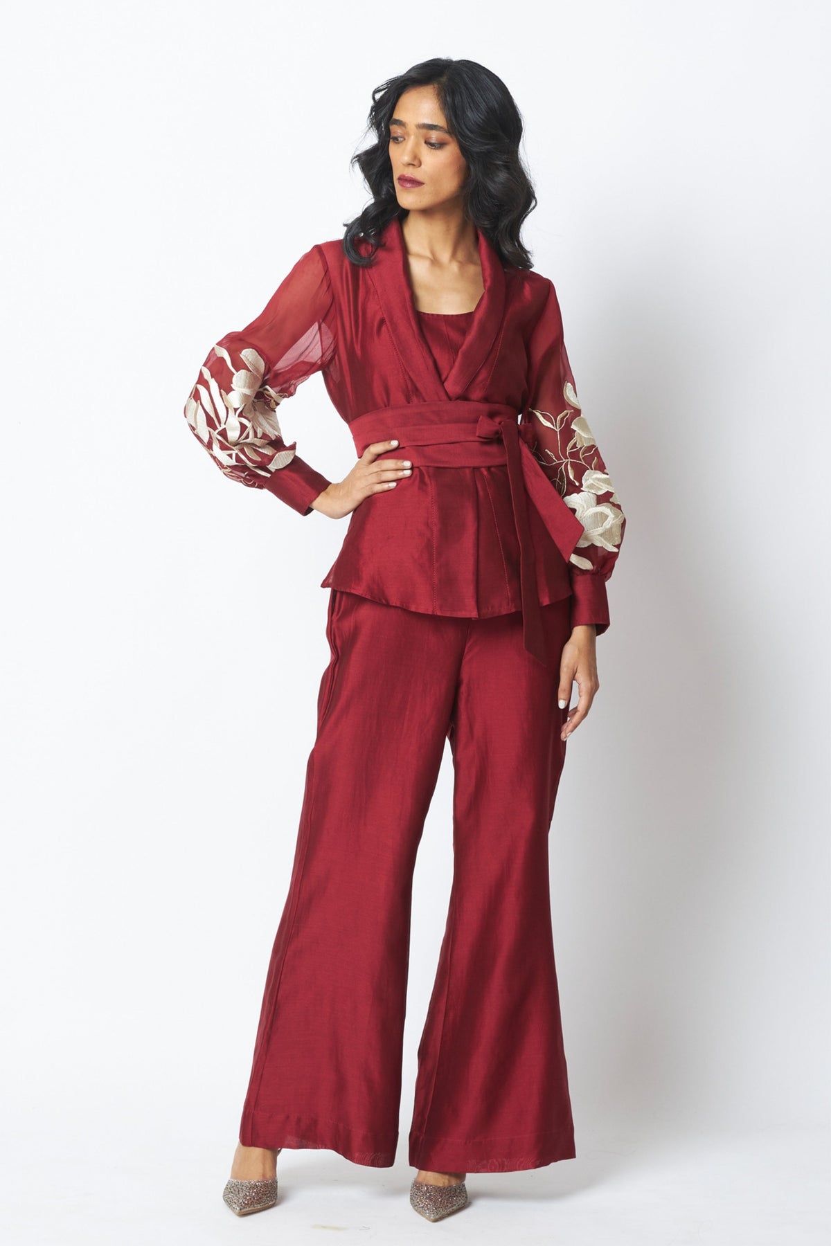 Burgundy Reva Blazer Set