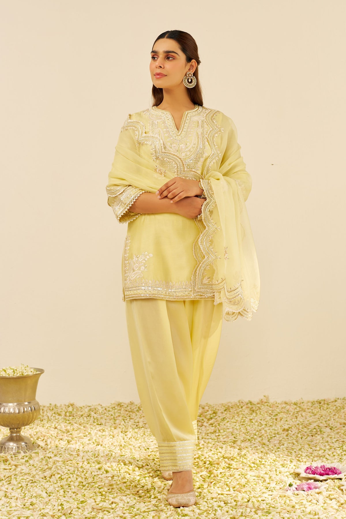 Sara Kurta With Salwar in Yellow