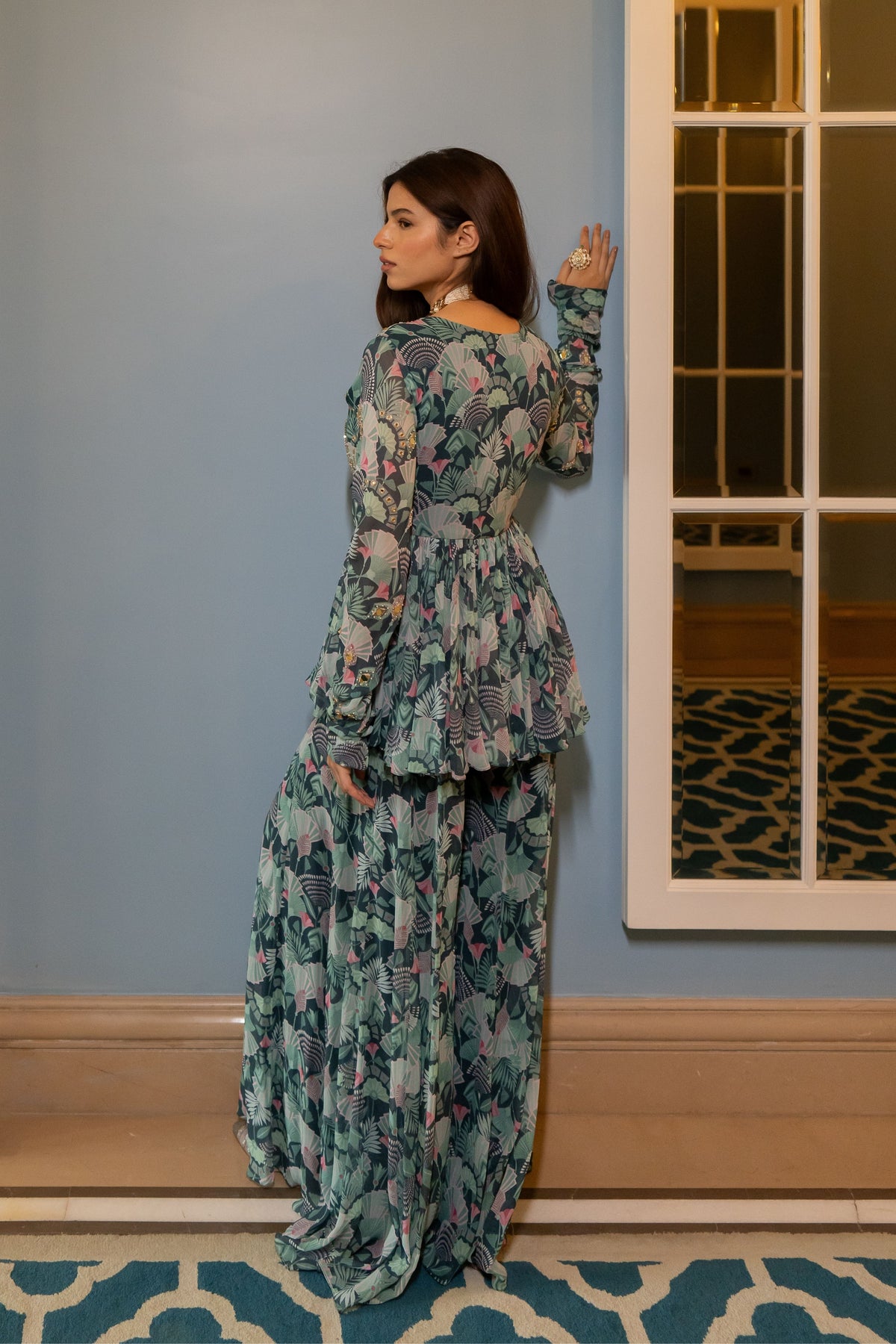 Antique Embroidered Peplum Set