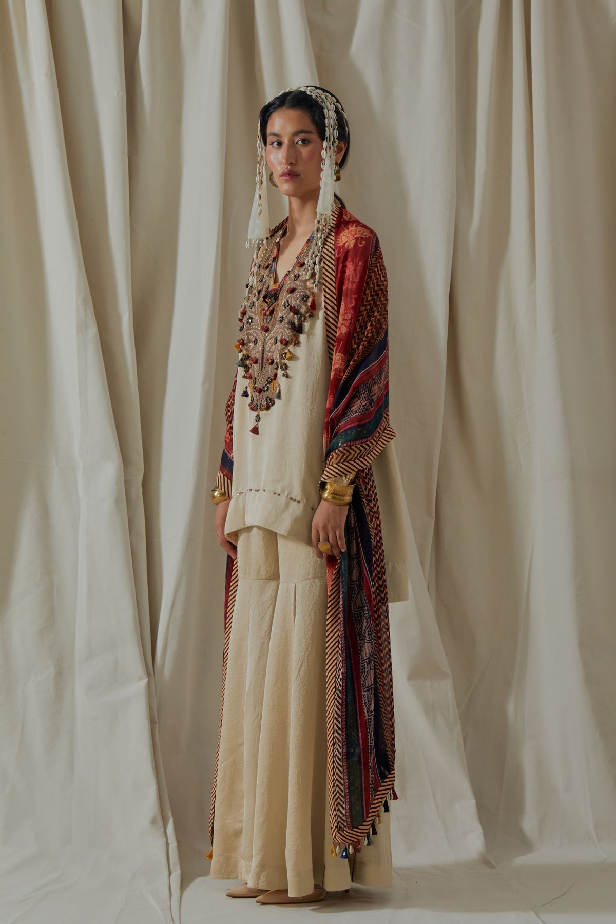 Mitra Ecru Kurta Set