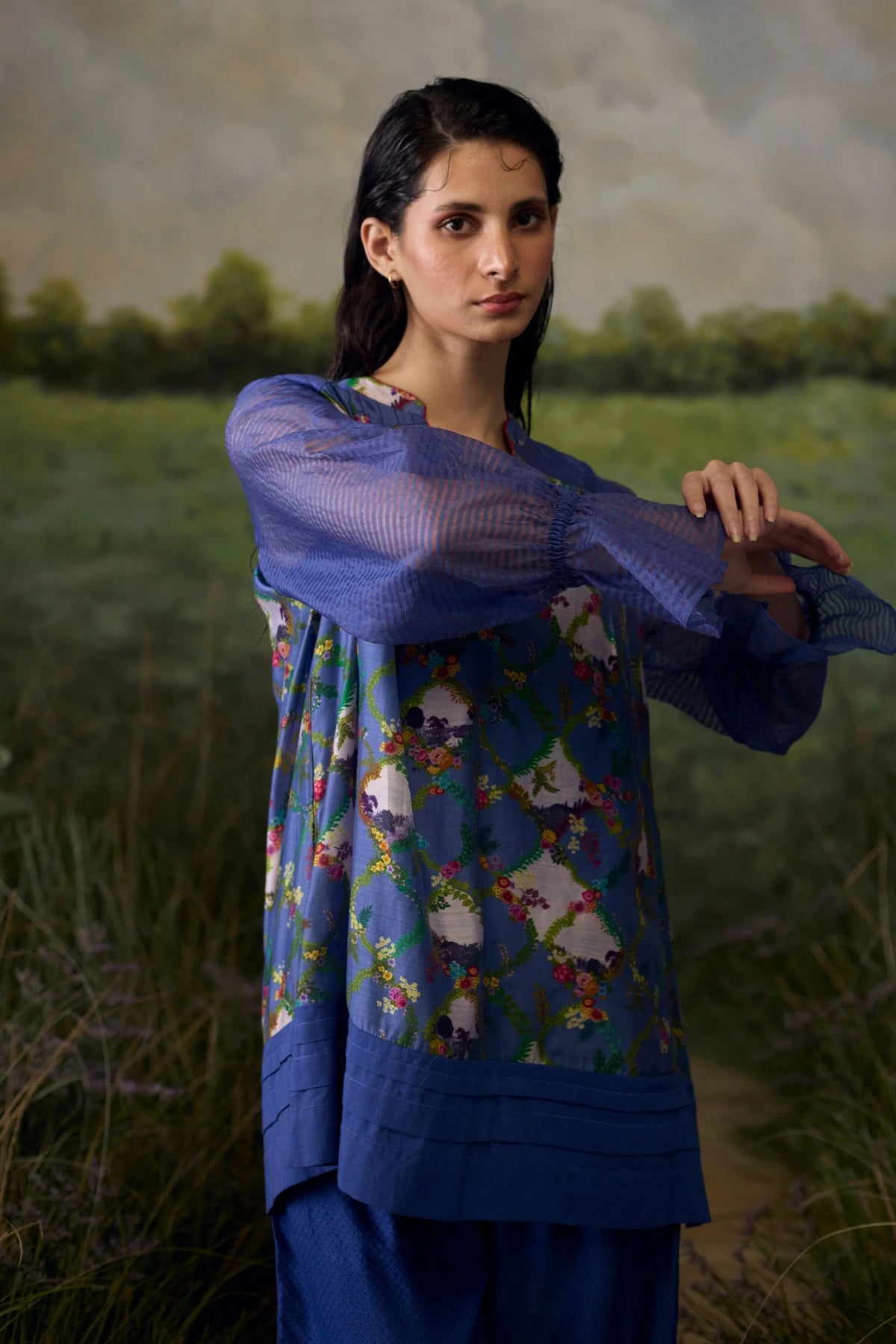 Mystic Blue Floral Top