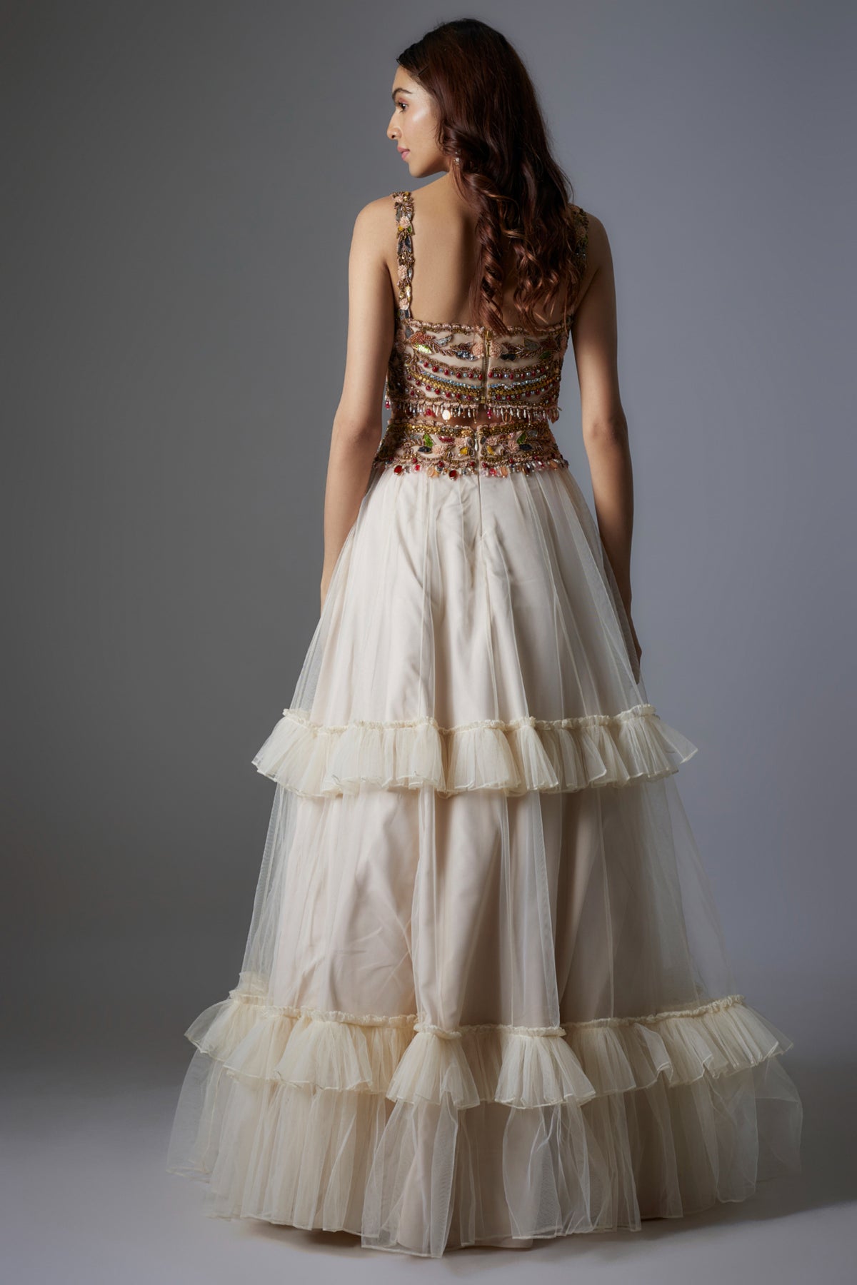Ivory Embroidered Lehenga Set