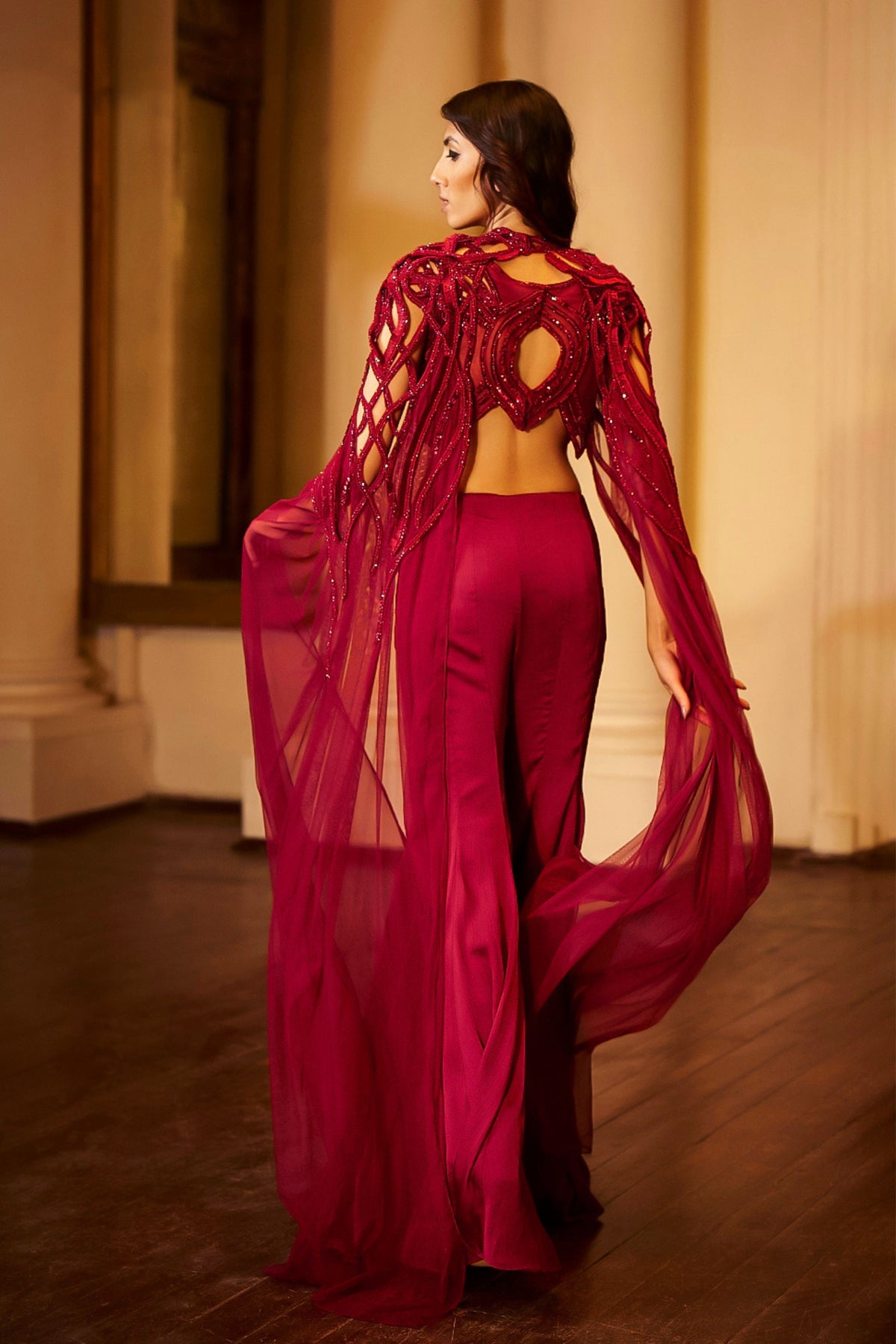 Bia Ruby Red Sharara Set