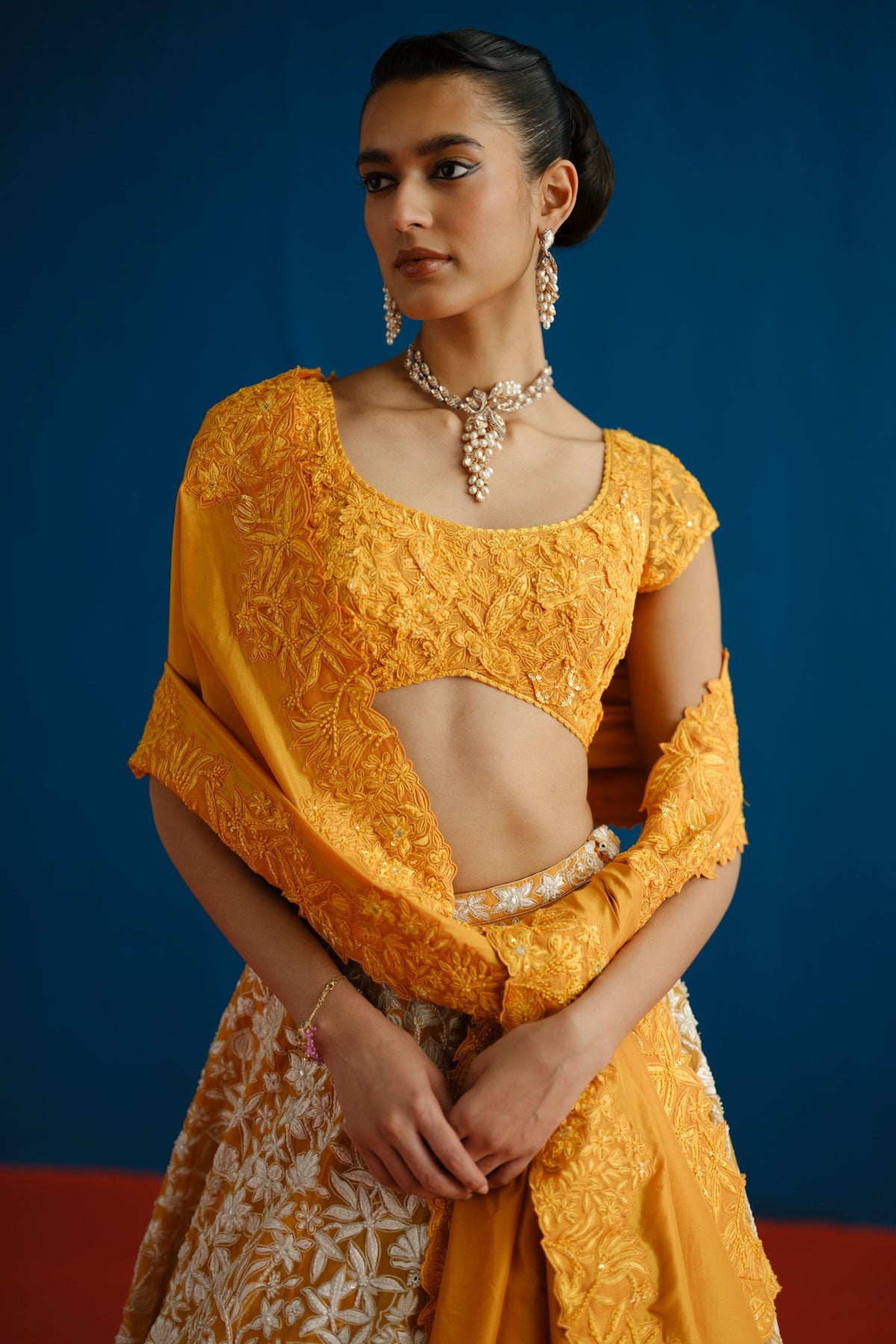 Tangerine Celia Lehenga Set