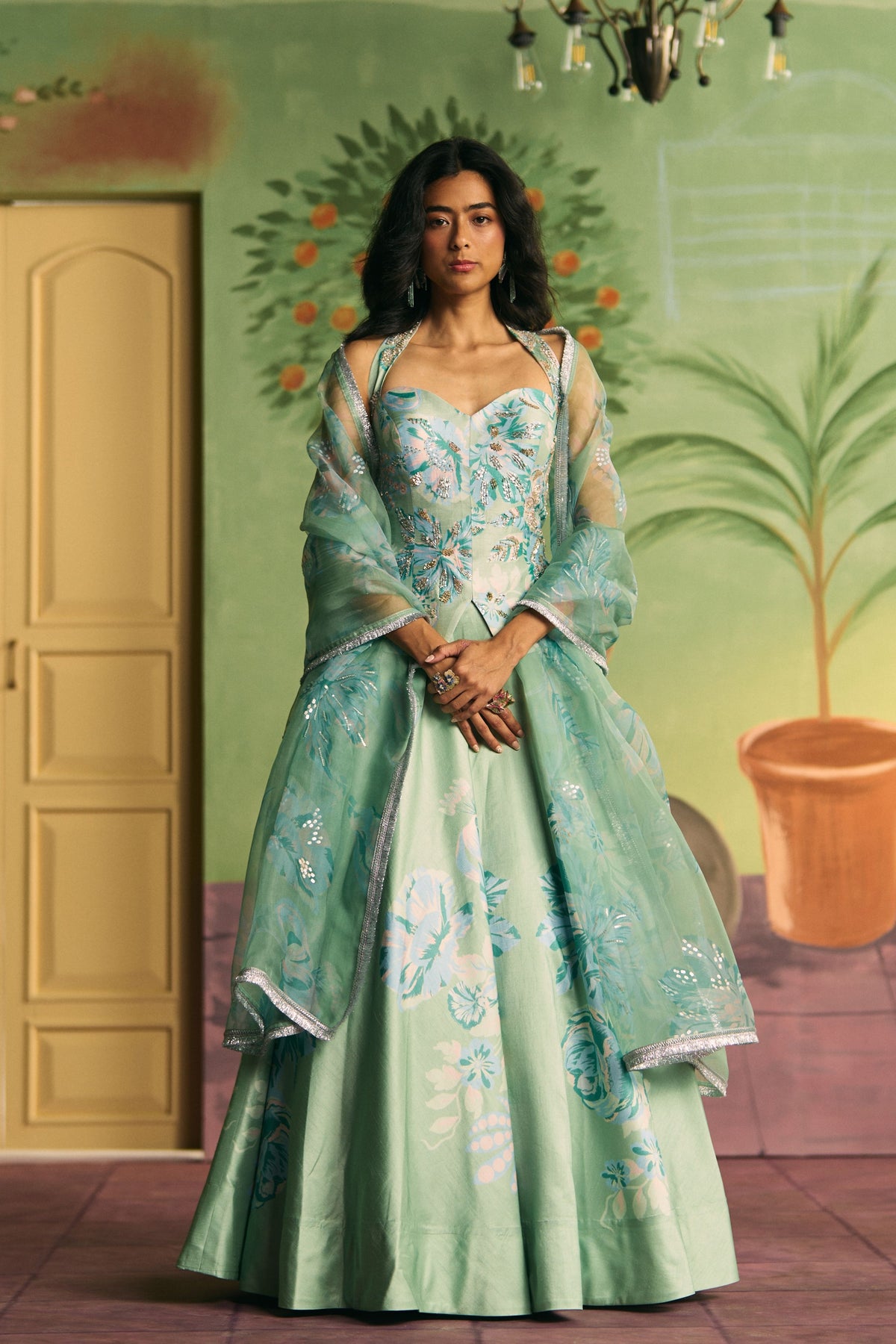 Celadon Bloom Lehenga Set
