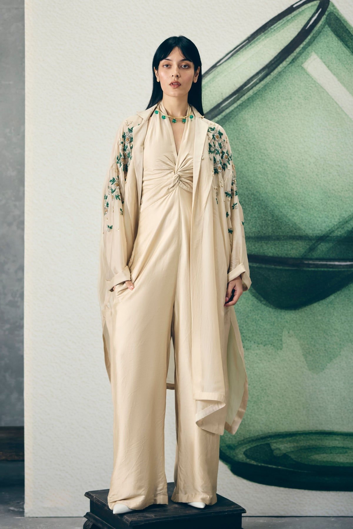 Shinju Ivory Jumpsuit Set