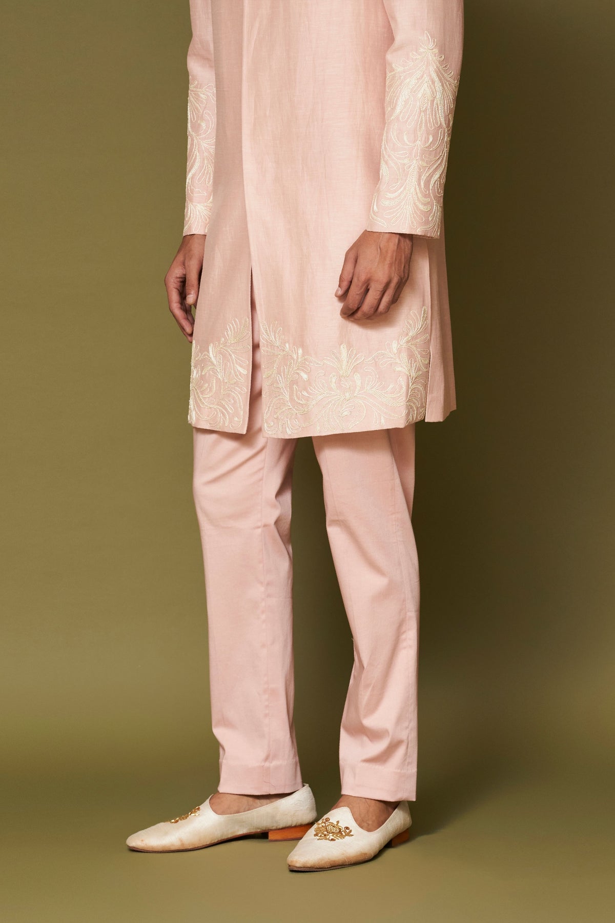 Blush Pink Dori Sherwani Set